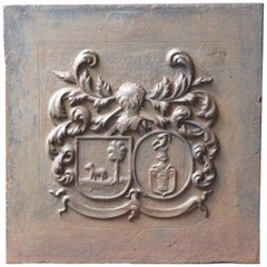 French Louis XIV Style 'Coat of Arms' Fireback