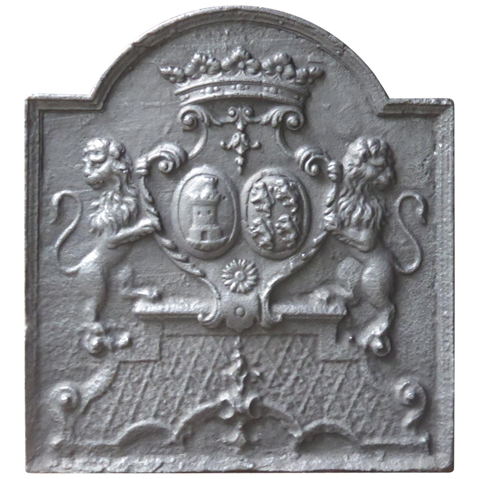 Fireback with Coat of Arms of the Des Salles - Beauvau Alliance, 18th Century