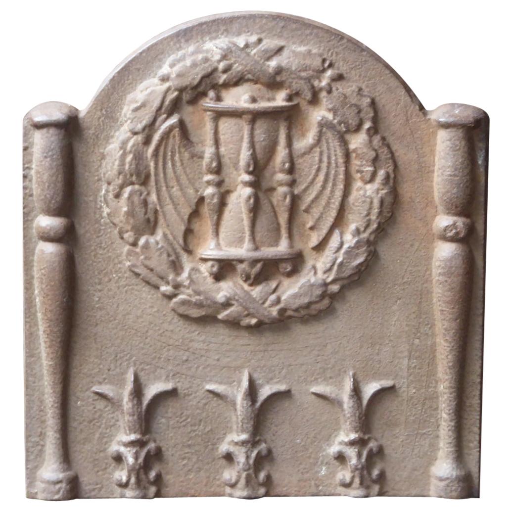 French Louis XIV Style 'Coat of Arms' Fireback / Backsplash For Sale