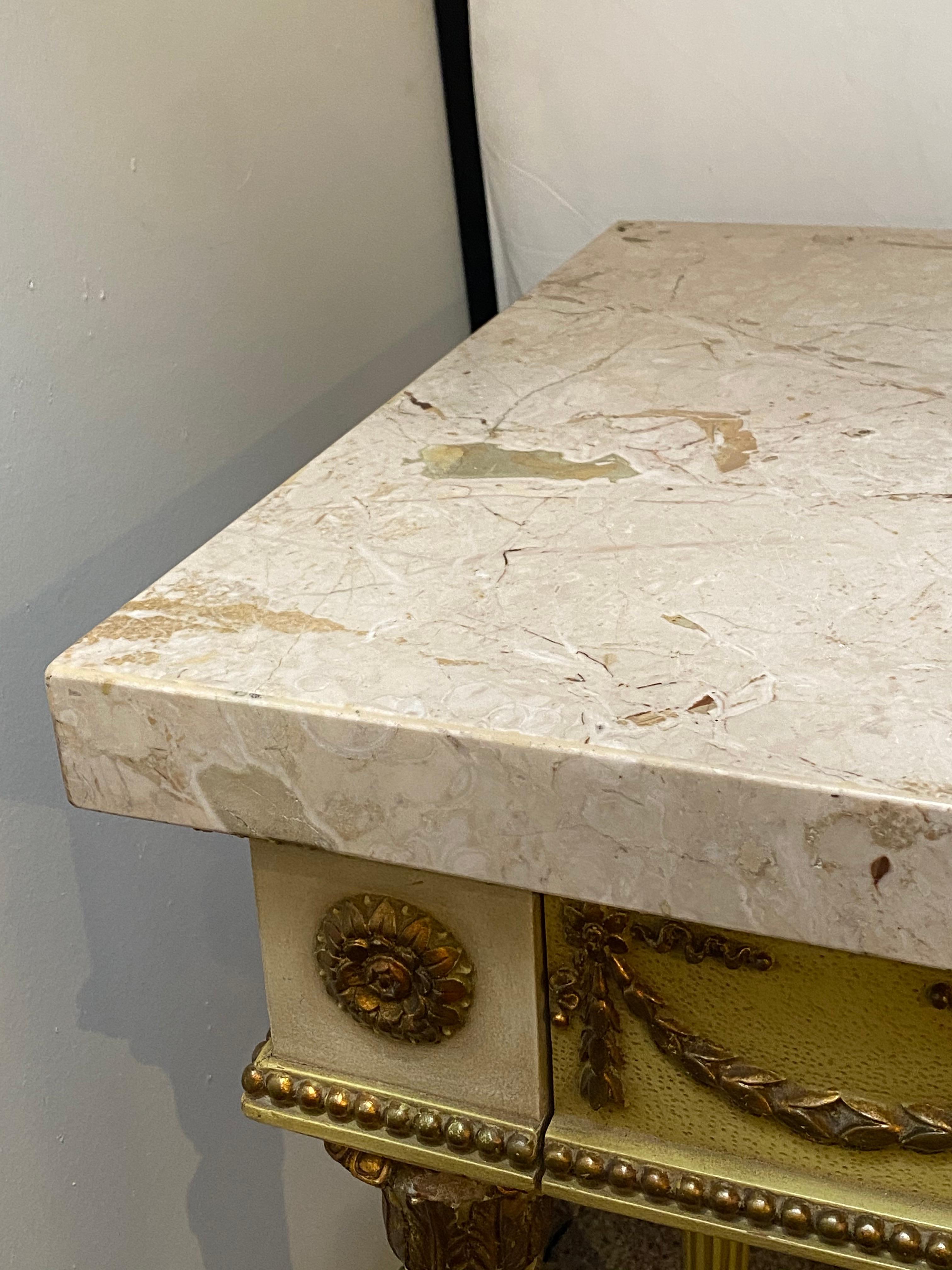 French Louis XIV Style Console Table With Thick Marble Top by Maison Jansen 3