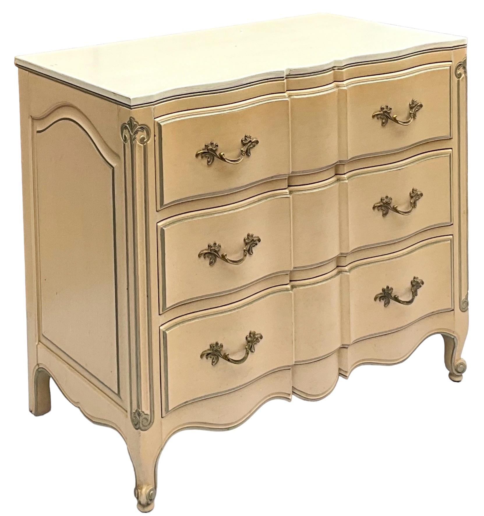 20th Century French Louis XIV Style Custom Painted Chests / Commodes By Dixie - Pair For Sale