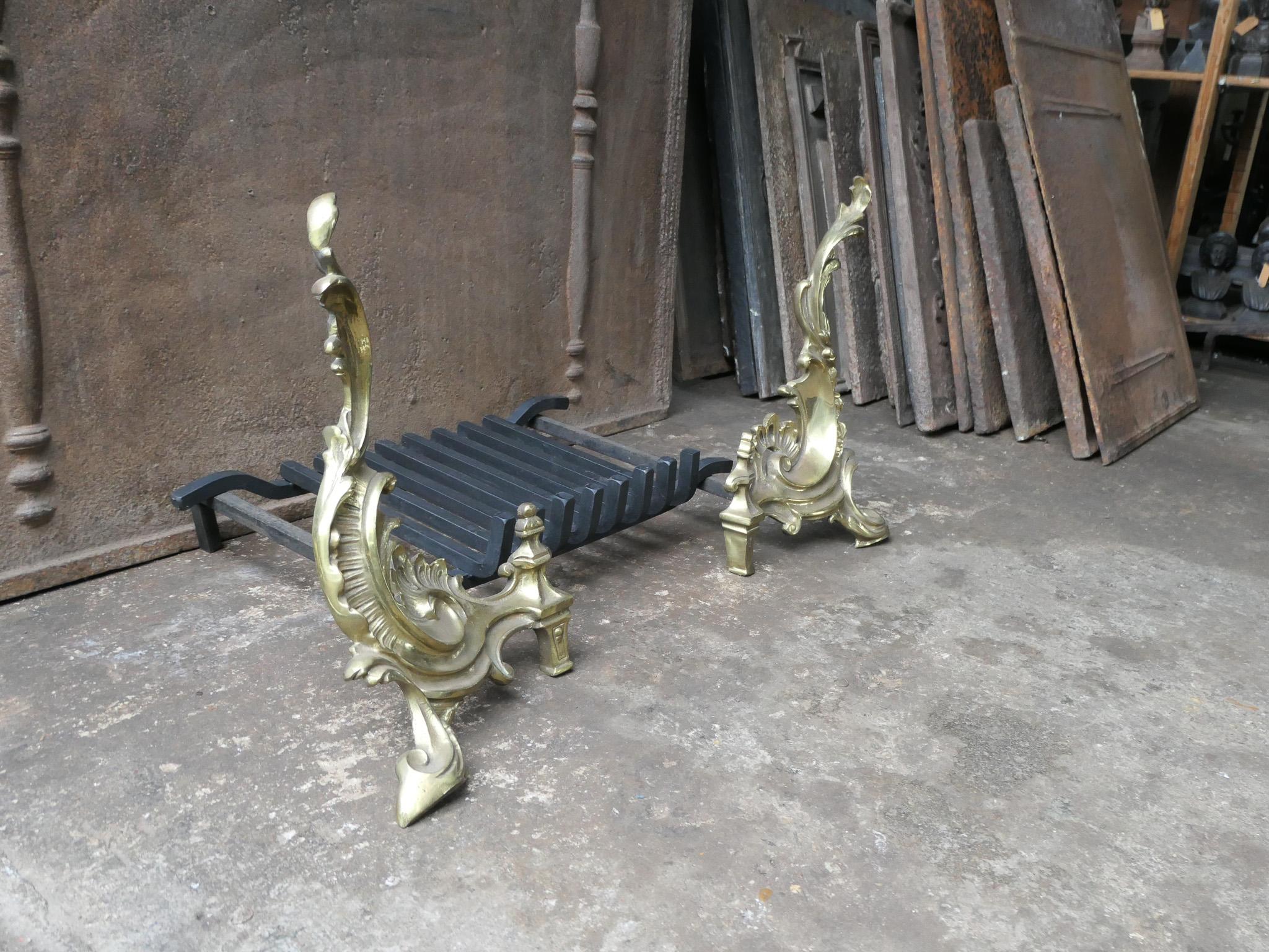 French Louis XIV Style Fire Grate, Fireplace Grate For Sale 4