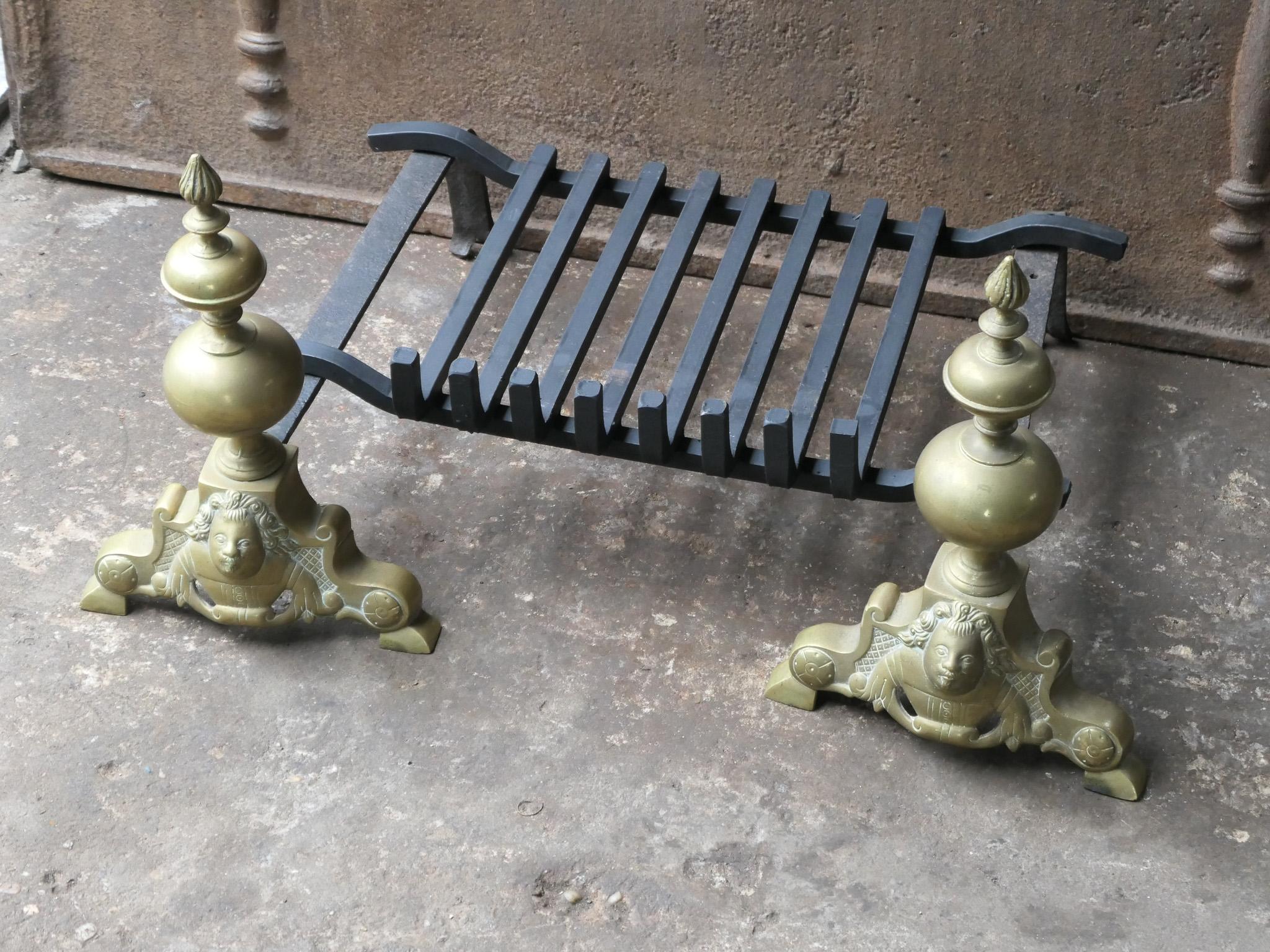 French Louis XIV Style Fire Grate, Fireplace Grate For Sale 5