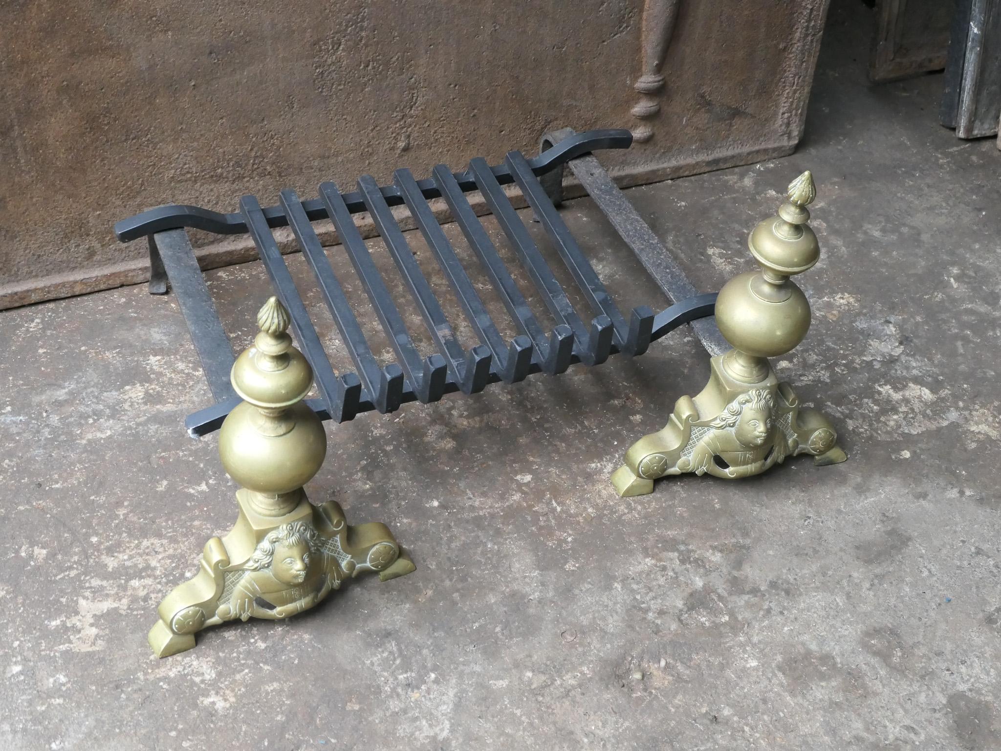 French Louis XIV Style Fire Grate, Fireplace Grate For Sale 6