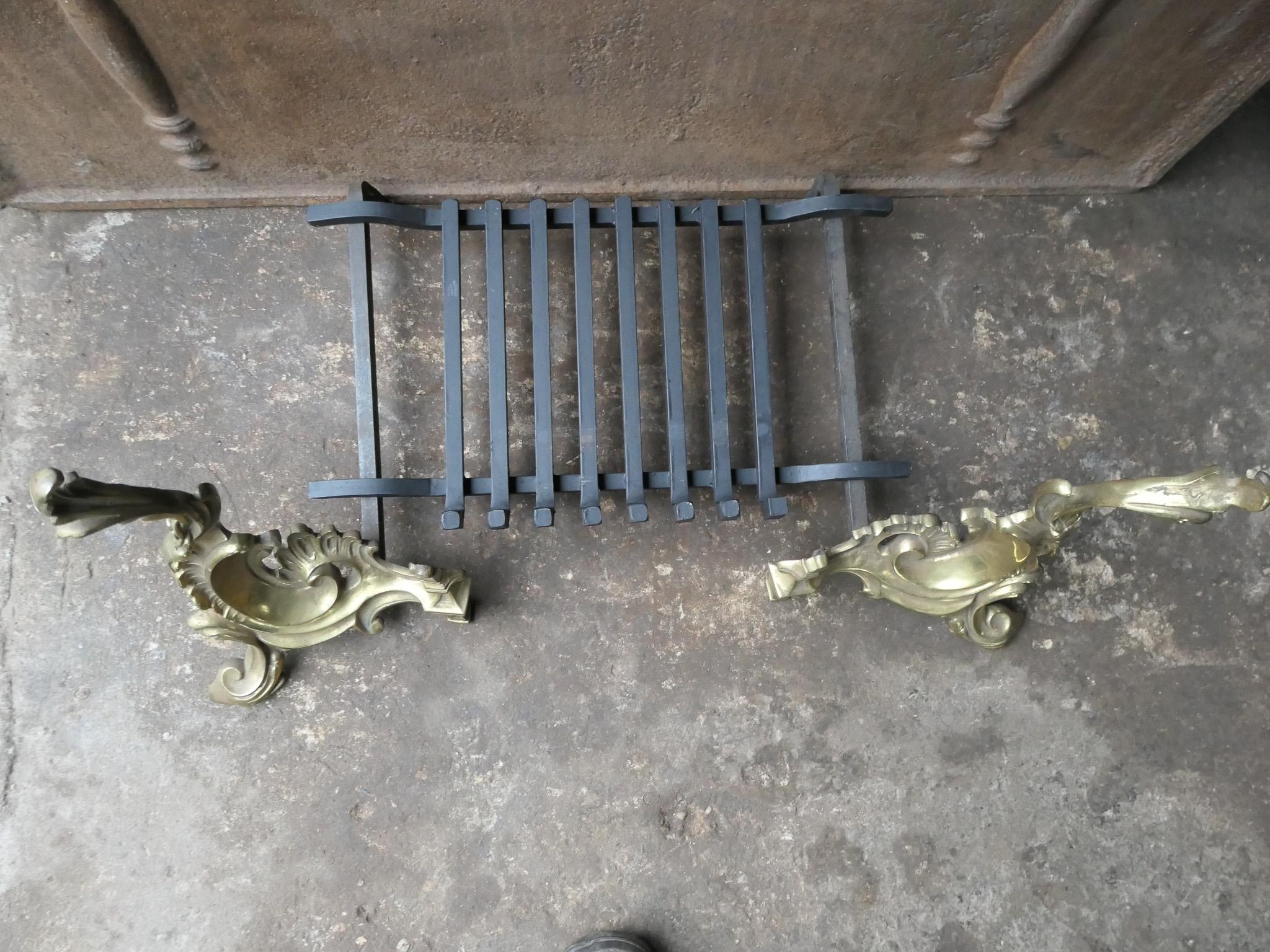 French Louis XIV Style Fire Grate, Fireplace Grate For Sale 6