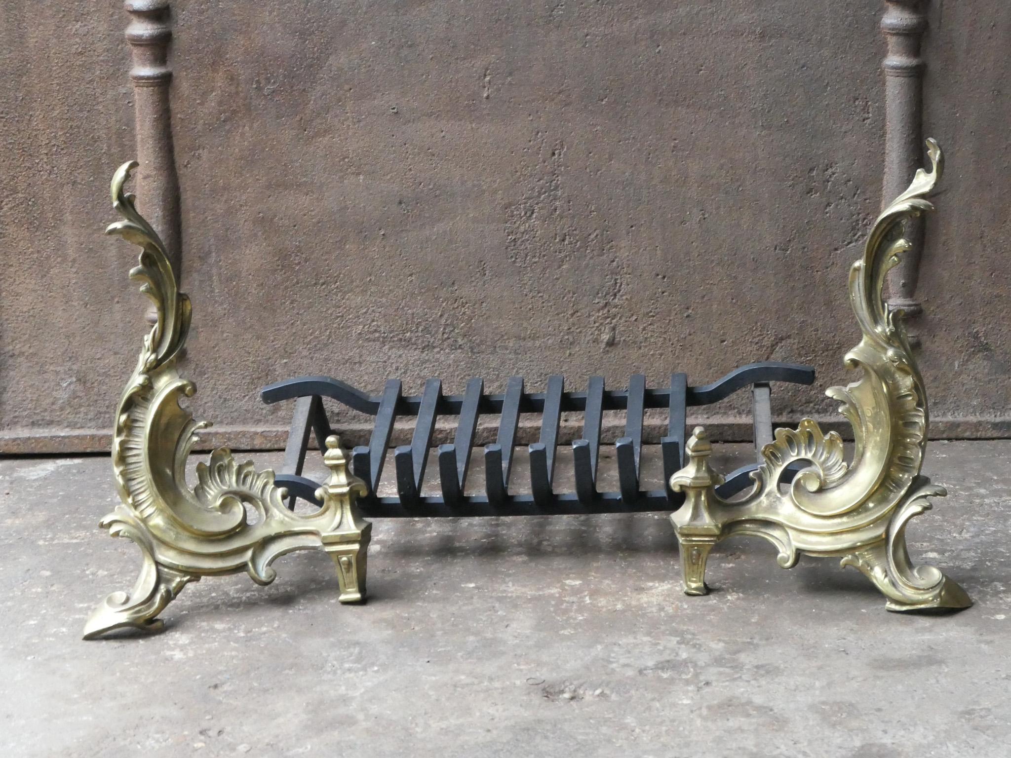 20th Century French Louis XIV Style Fire Grate, Fireplace Grate For Sale