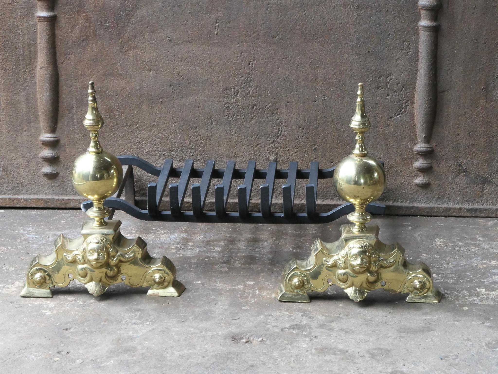 French Louis XIV Style Fire Grate, Fireplace Grate For Sale 2