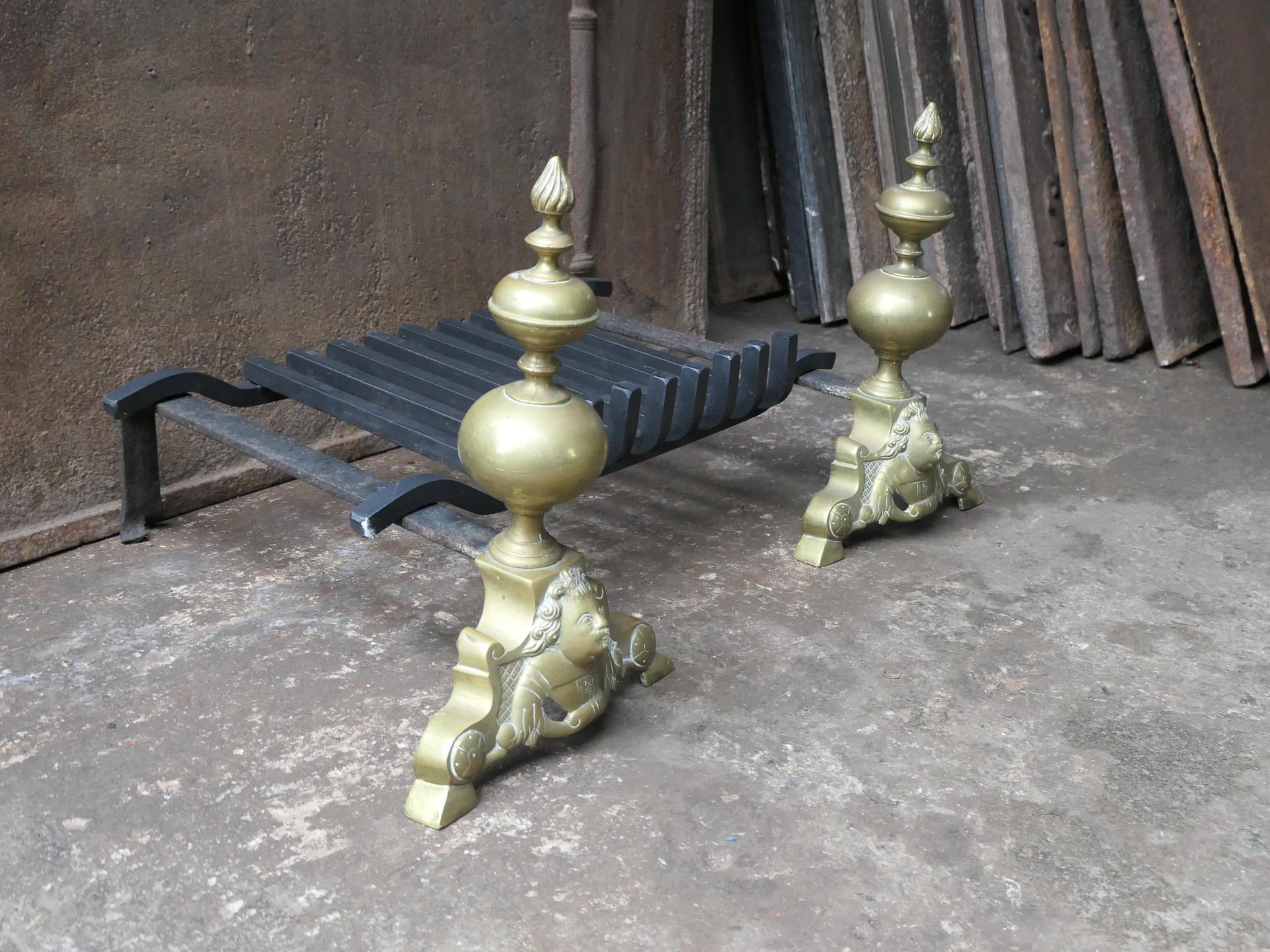 French Louis XIV Style Fire Grate, Fireplace Grate For Sale 2