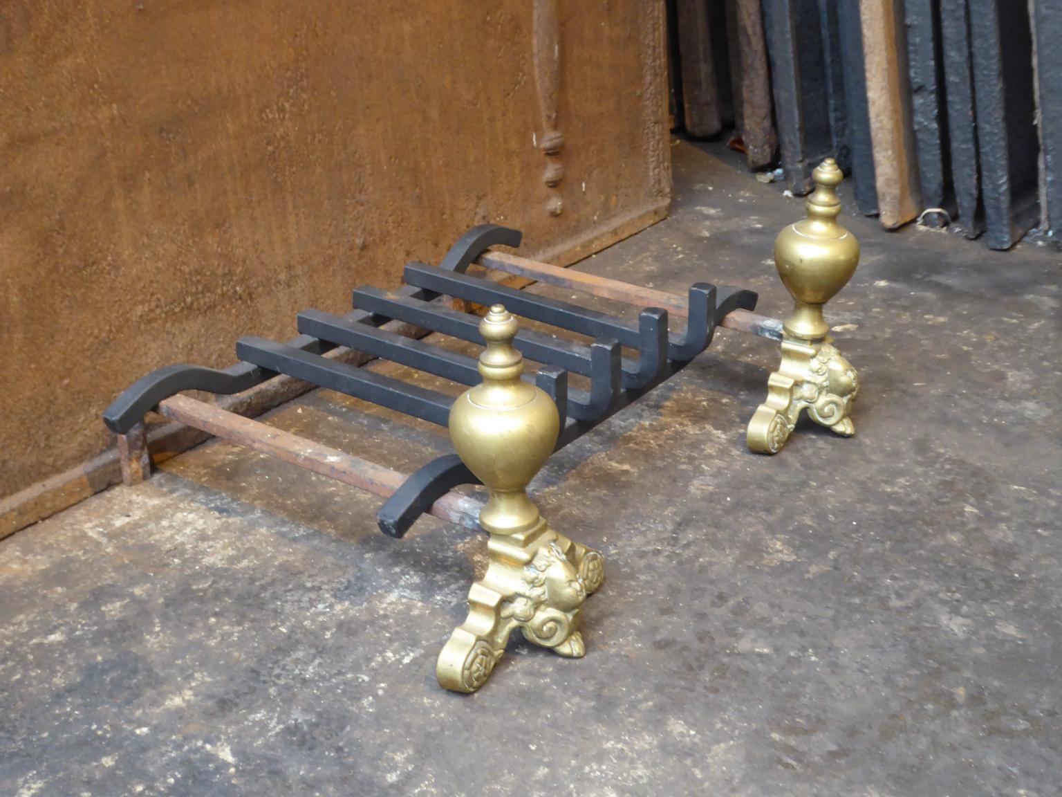 French Louis XIV Style Fire Grate, Fireplace Grate 3