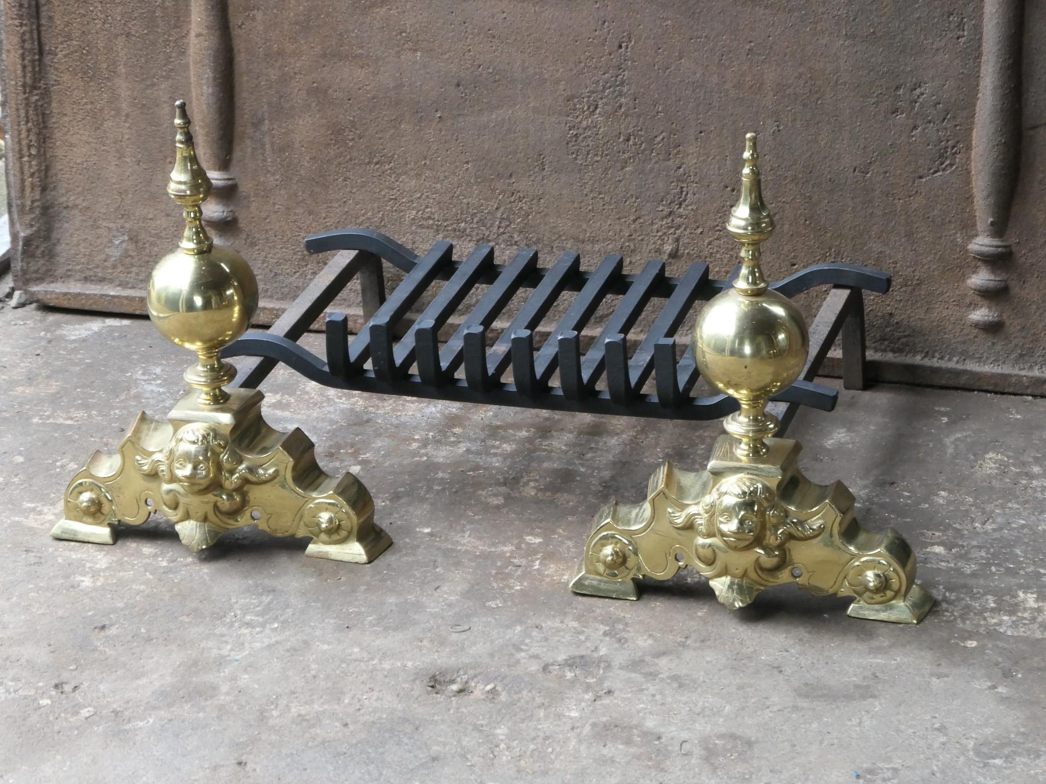 French Louis XIV Style Fire Grate, Fireplace Grate For Sale 3