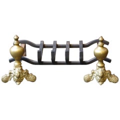 French Louis XIV Style Fire Grate, Fireplace Grate