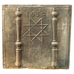 French Louis XIV Style Fireback / Backsplash with Pillars of Hercules, 18th C.