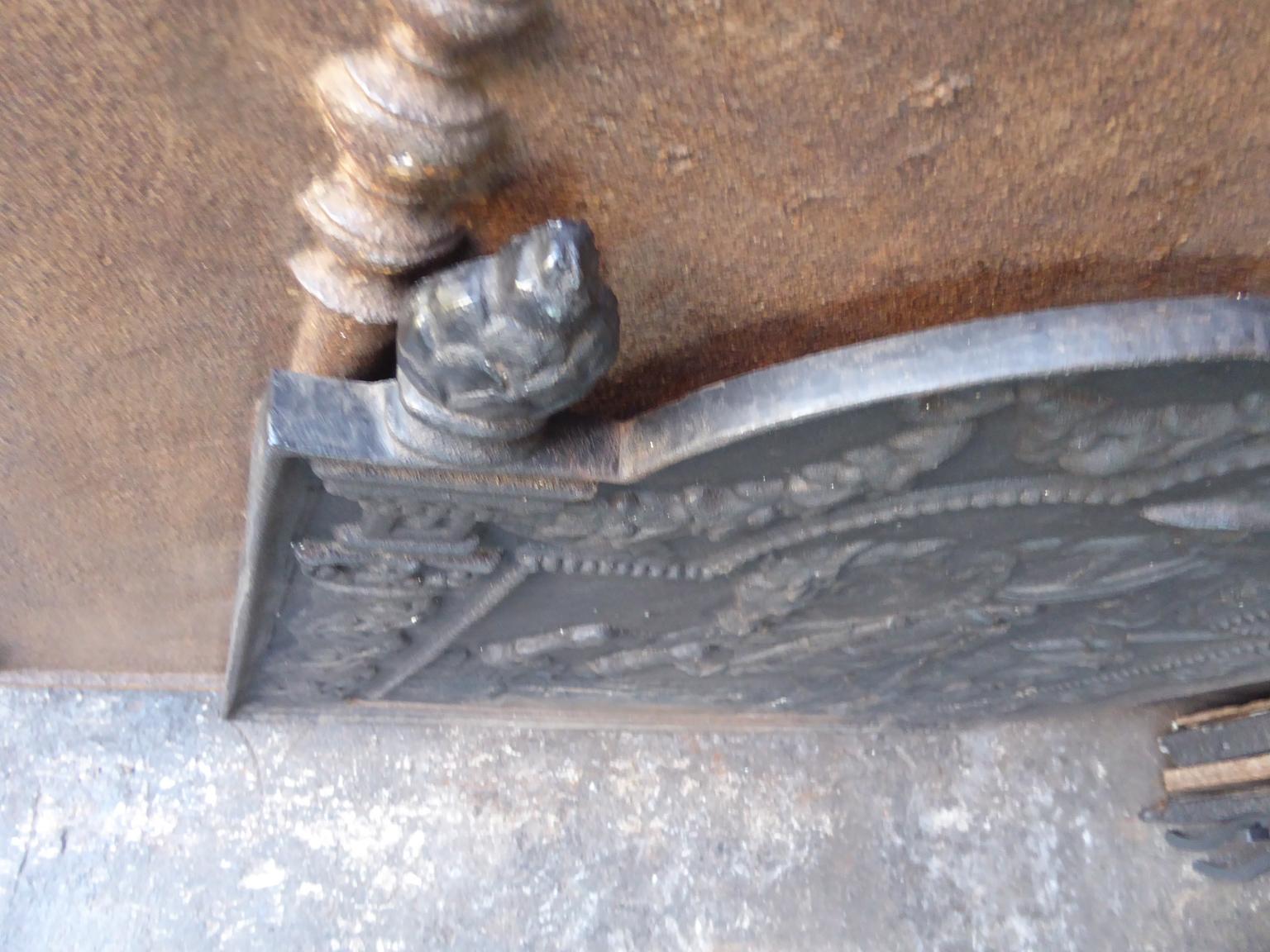 Cast French Louis XIV Style Fireback