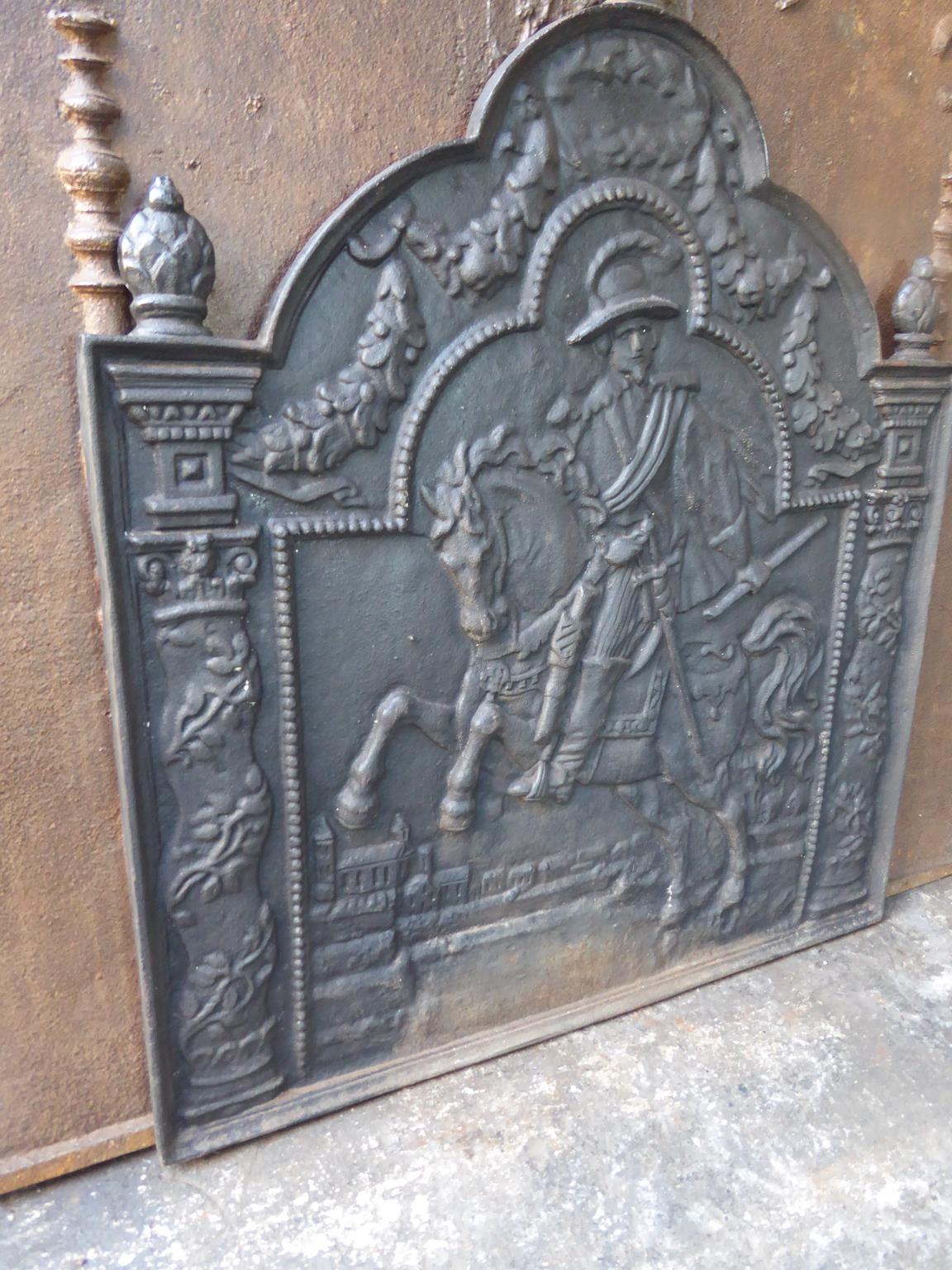 Iron French Louis XIV Style Fireback