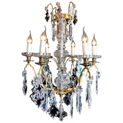 Antique French Louis XIV Style Gilt-Bronze and Crystal Chandelier by Baccarat circa 1850