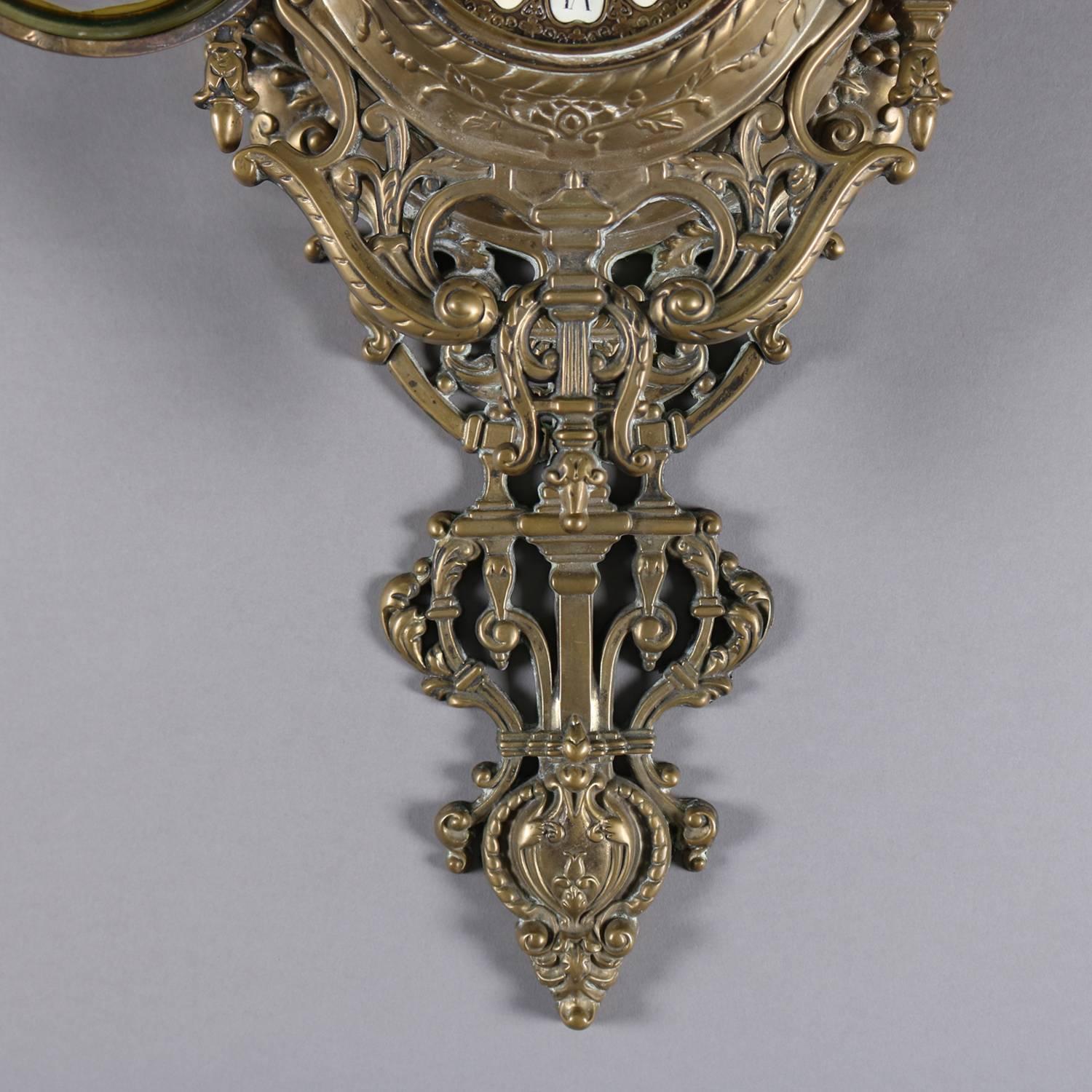 American French Louis XIV Style Gilt Bronze Cartel Clock by Tiffany & Co., 20th Century