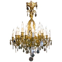 French Louis XIV Style, Gilt Bronze Chandelier, circa 1880-1900