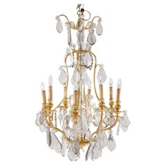 French Louis XIV Style Gilt Bronze Crystal Chandelier 20th C