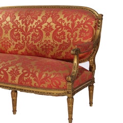 French Louis XIV Style Gilt Wood Sofa, Late 19th C