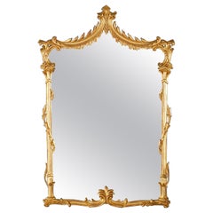 French Louis XIV Style Giltwood Foliate Form Wall Mirror 20th C