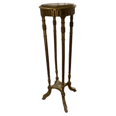 Antique French Louis XIV Style, giltwood marble top pedestal with decorative details