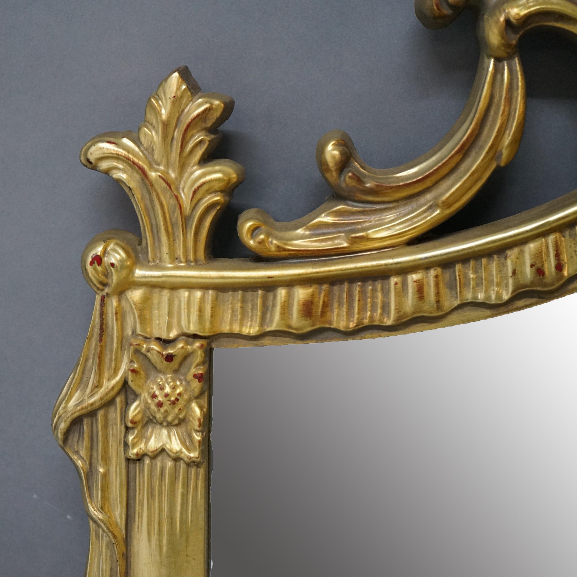French Louis XIV Style Giltwood Wall Mirror 20th C In Good Condition In Big Flats, NY