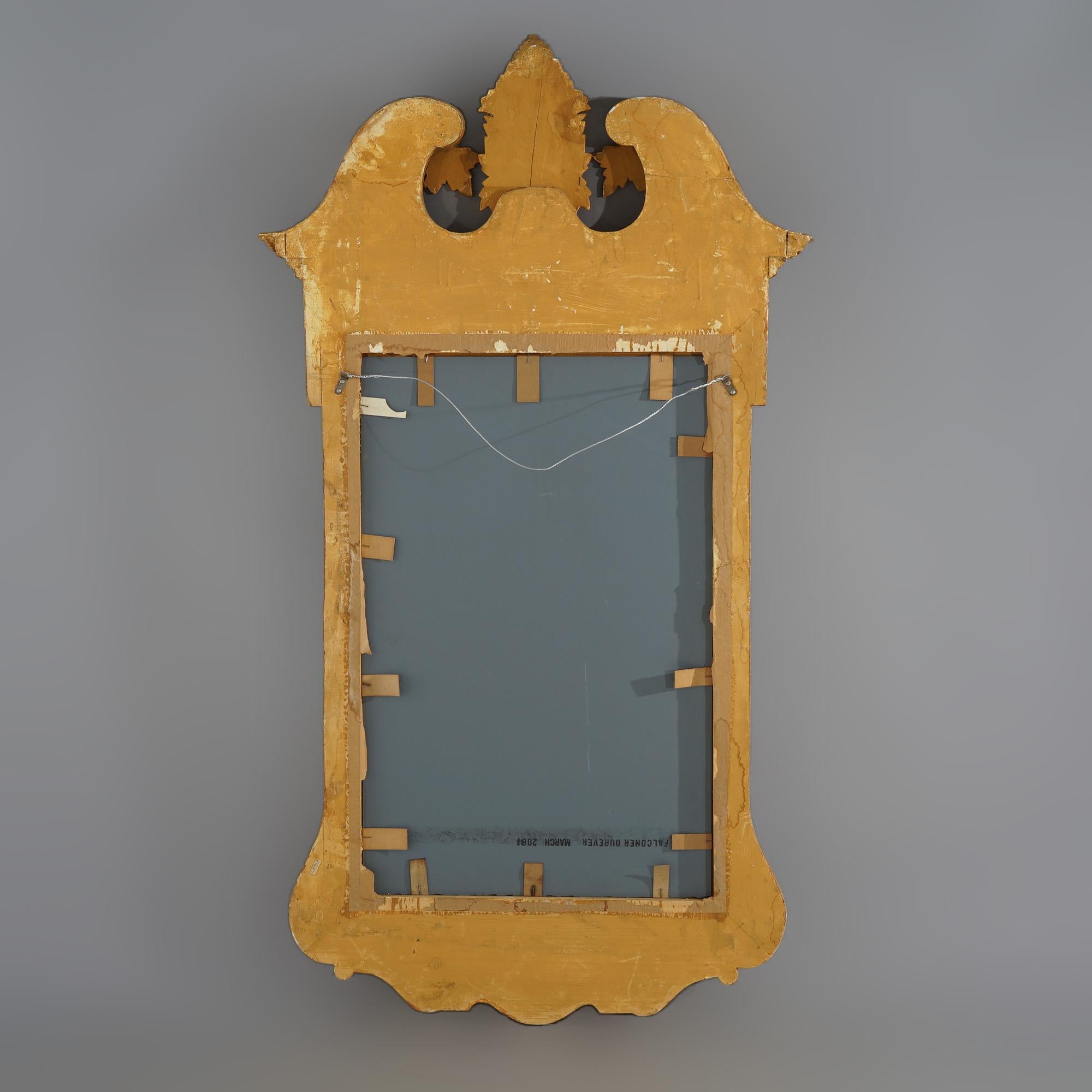 French Louis XIV Style Giltwood Wall Mirror with Broken Arch Pediment For Sale 7