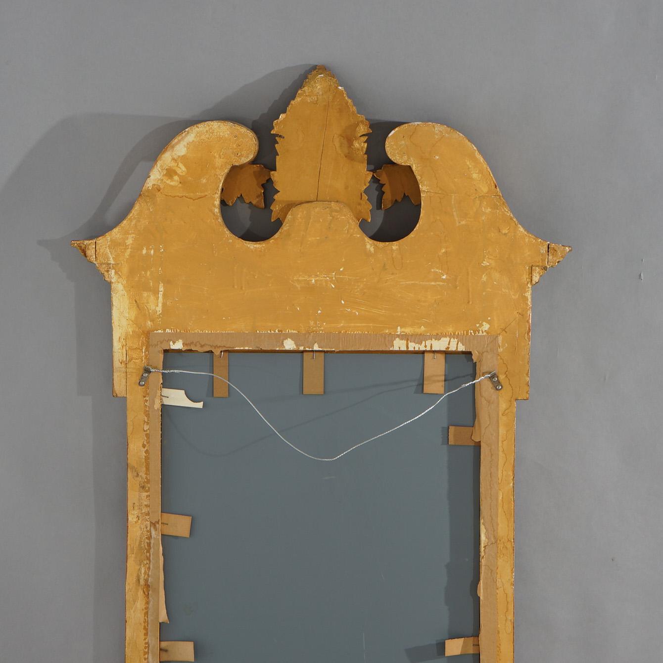 French Louis XIV Style Giltwood Wall Mirror with Broken Arch Pediment For Sale 8
