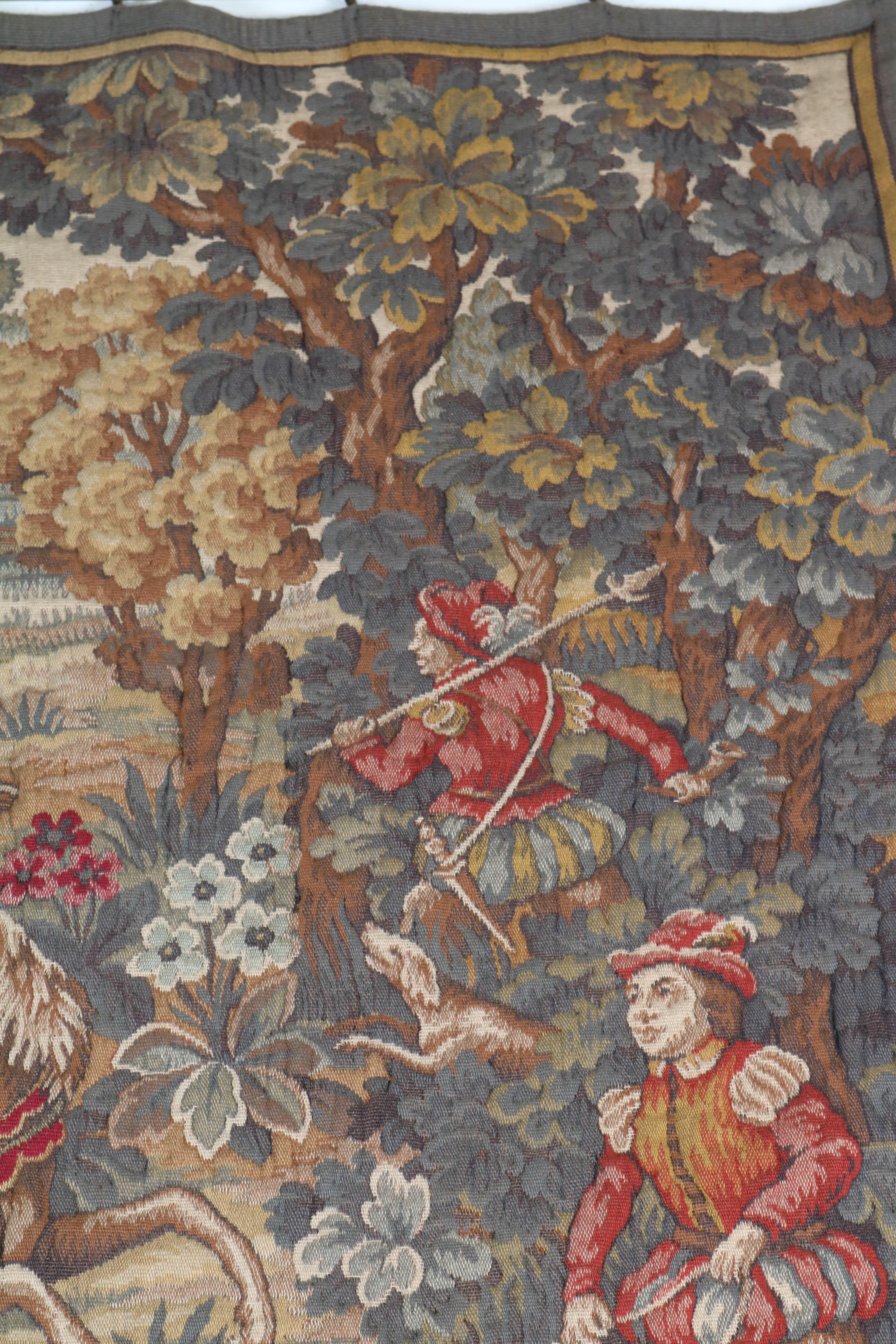Wool French Louis XIV Style Gobelin Wall Tapestry, 1930s