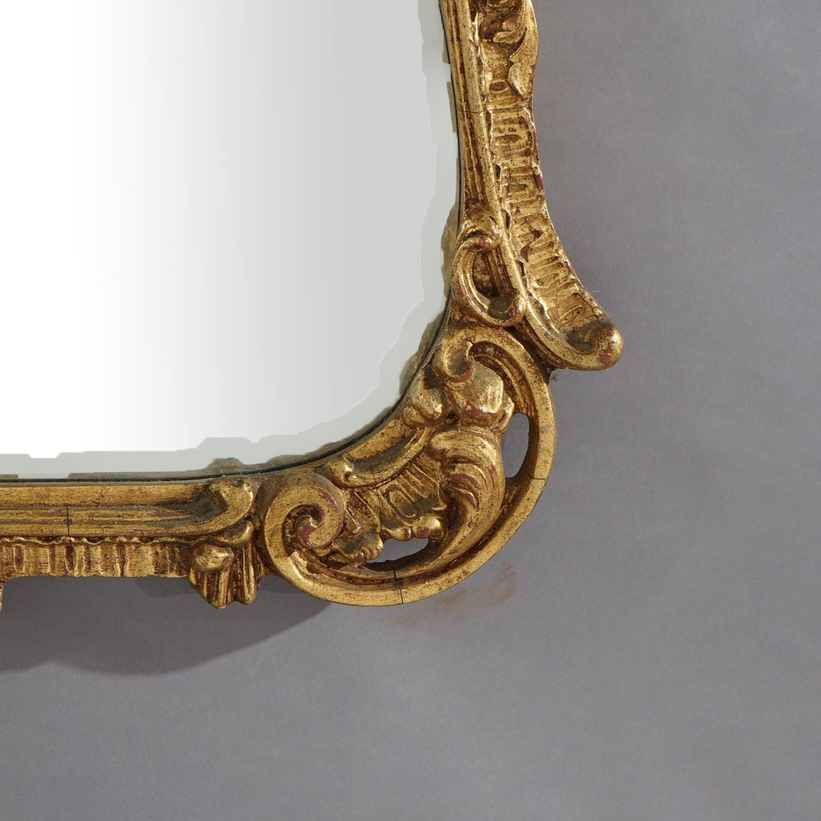 French Louis XIV Style Gold Giltwood Wall Mirror 20th C For Sale 6