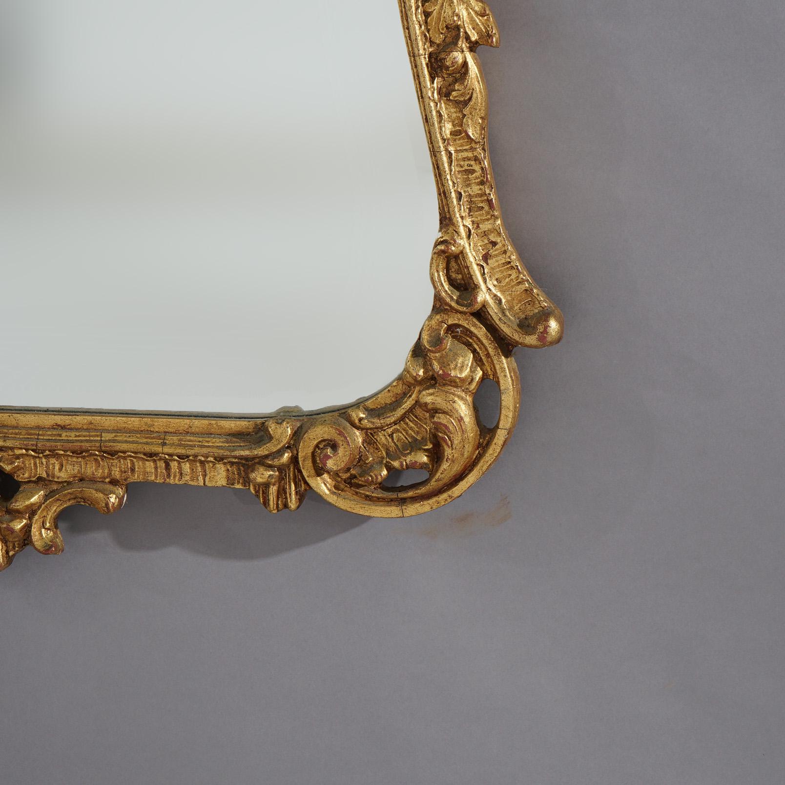 French Louis XIV Style Gold Giltwood Wall Mirror 20th C For Sale 7