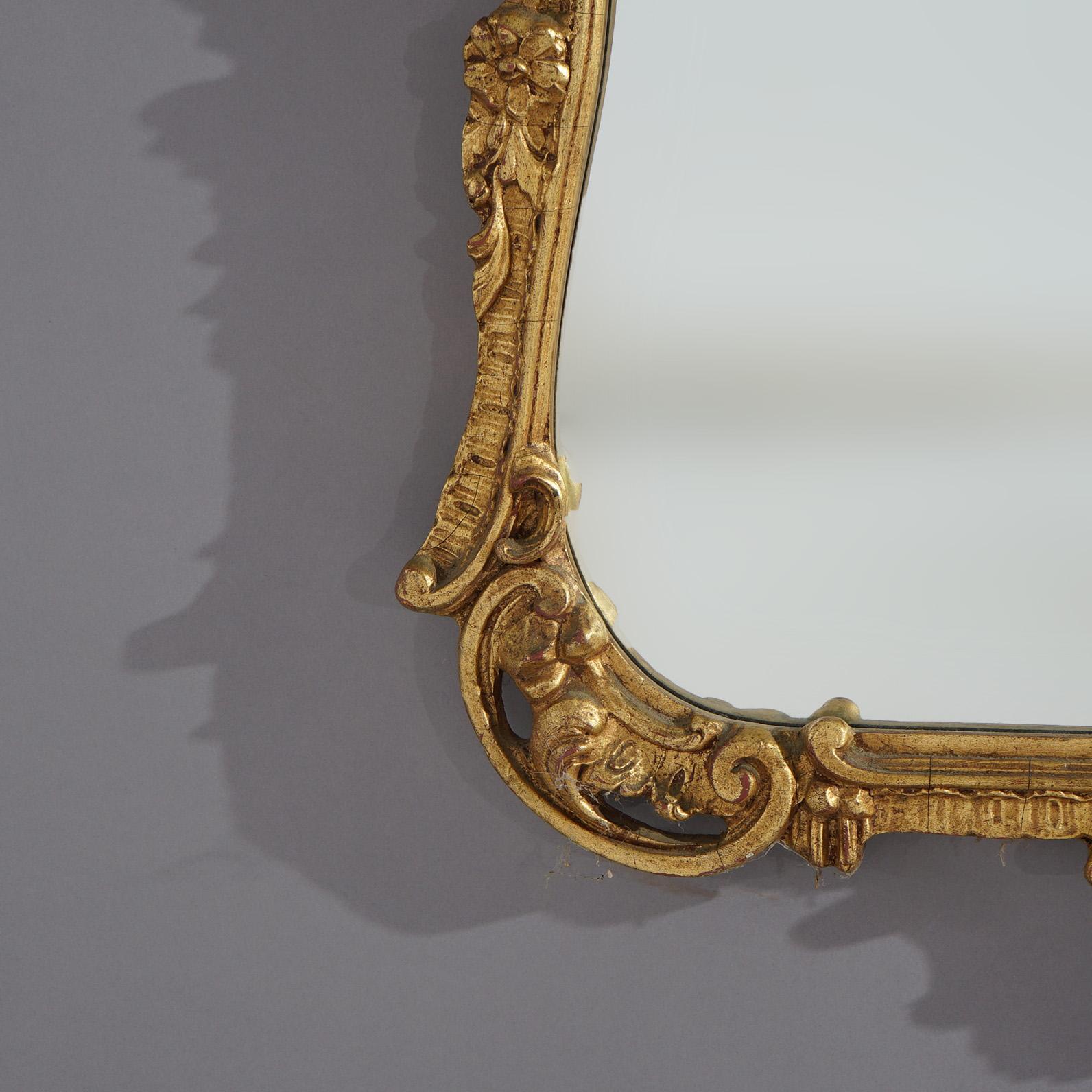 20th Century French Louis XIV Style Gold Giltwood Wall Mirror 20th C For Sale