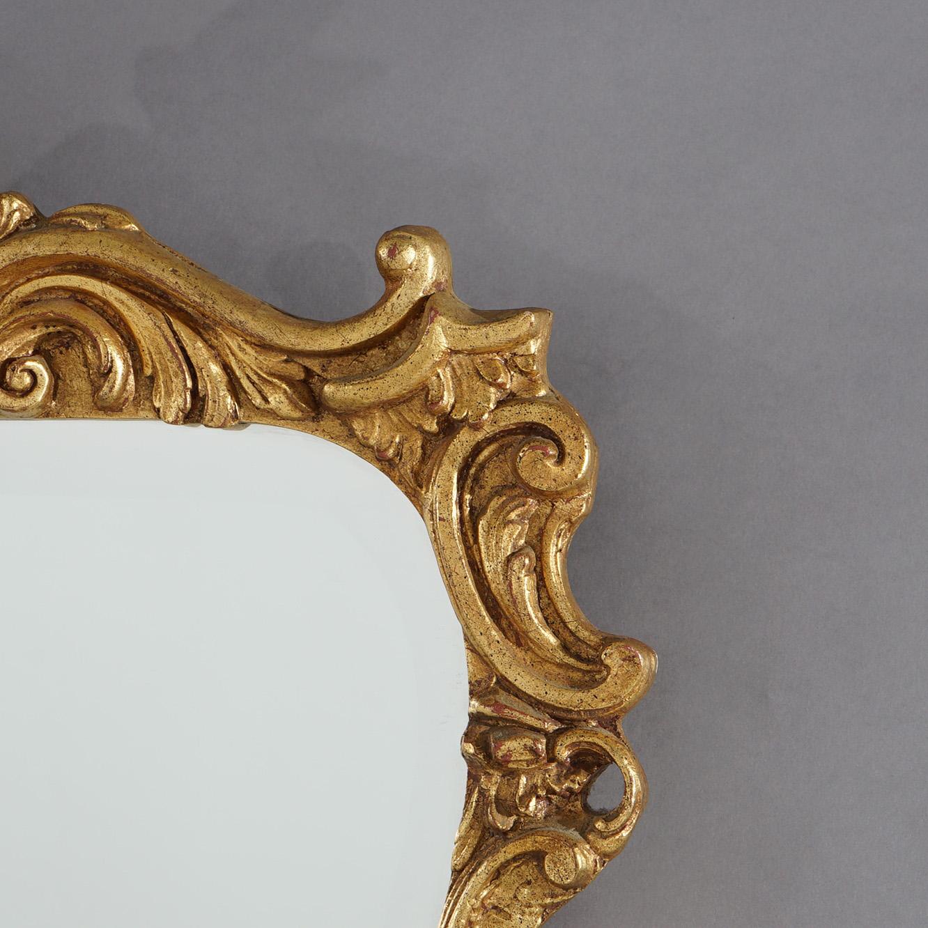 French Louis XIV Style Gold Giltwood Wall Mirror 20th C For Sale 4