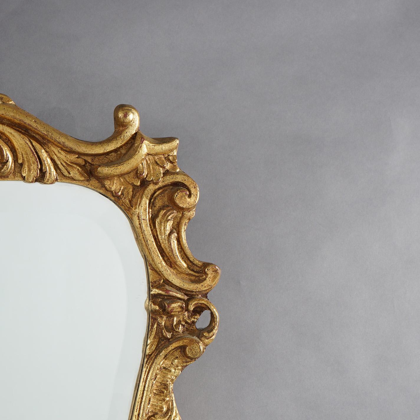 French Louis XIV Style Gold Giltwood Wall Mirror 20th C For Sale 5