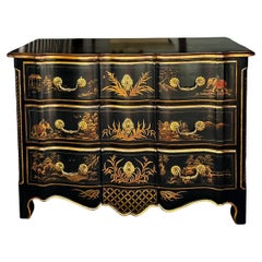 Französische Chinoiserie-Kommode im Louis XIV.-Stil, handbemalt, schwarz lackiert, Louis XIV.-Stil