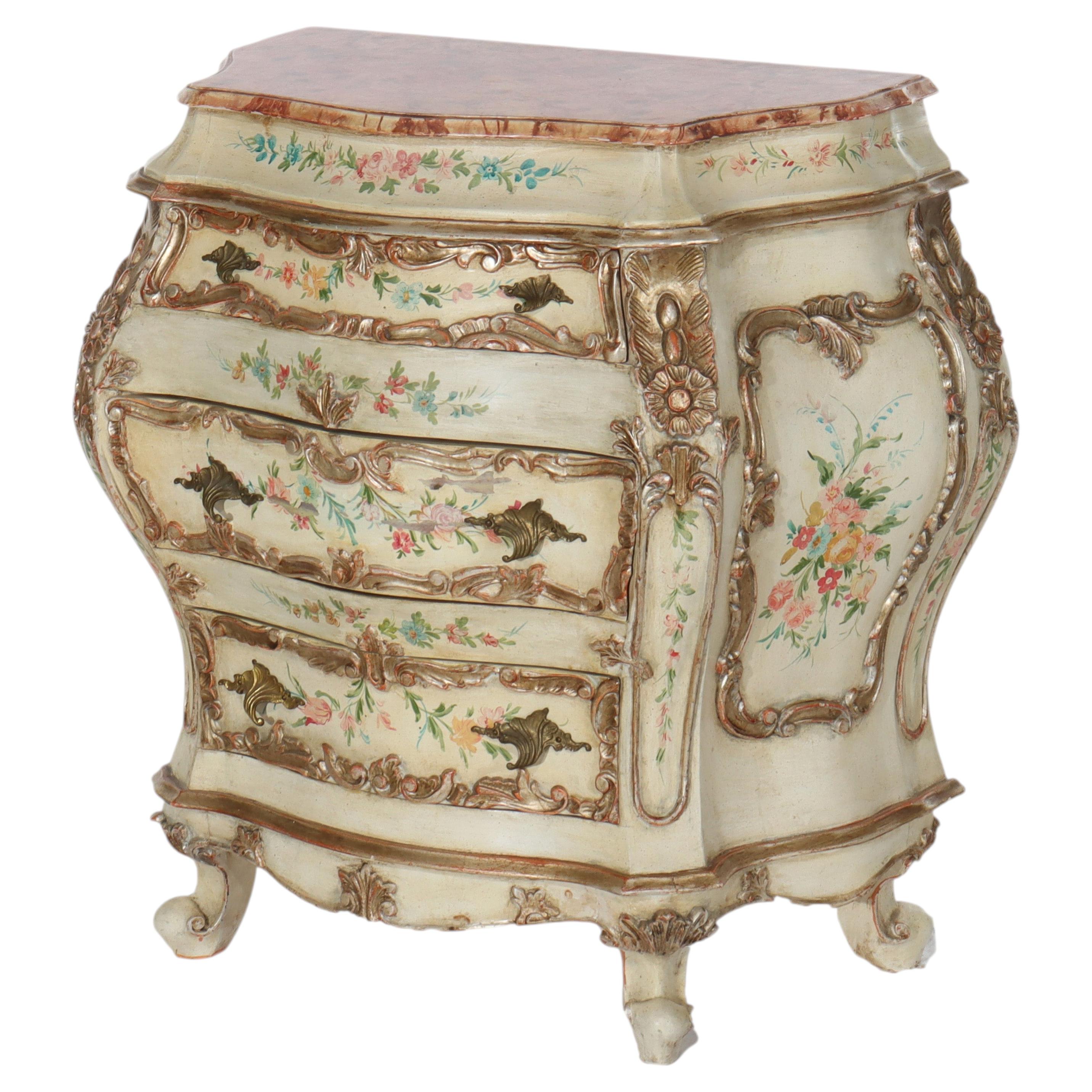 French Louis XIV Style Hand Painted Bombay Commode 20thC