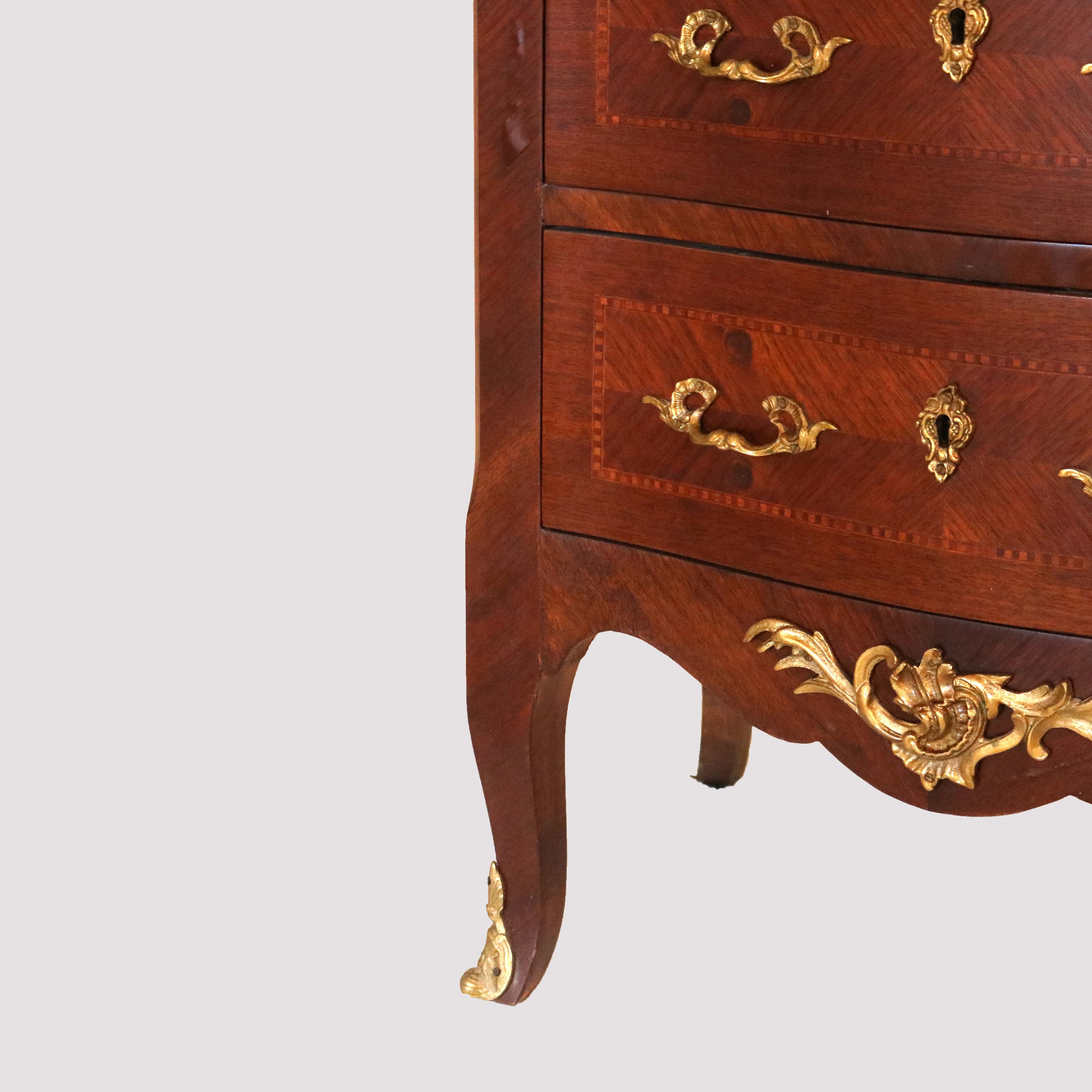 French Louis XIV Style Kingwood & Satinwood Inlaid Lingerie Chest, 20th Century 7