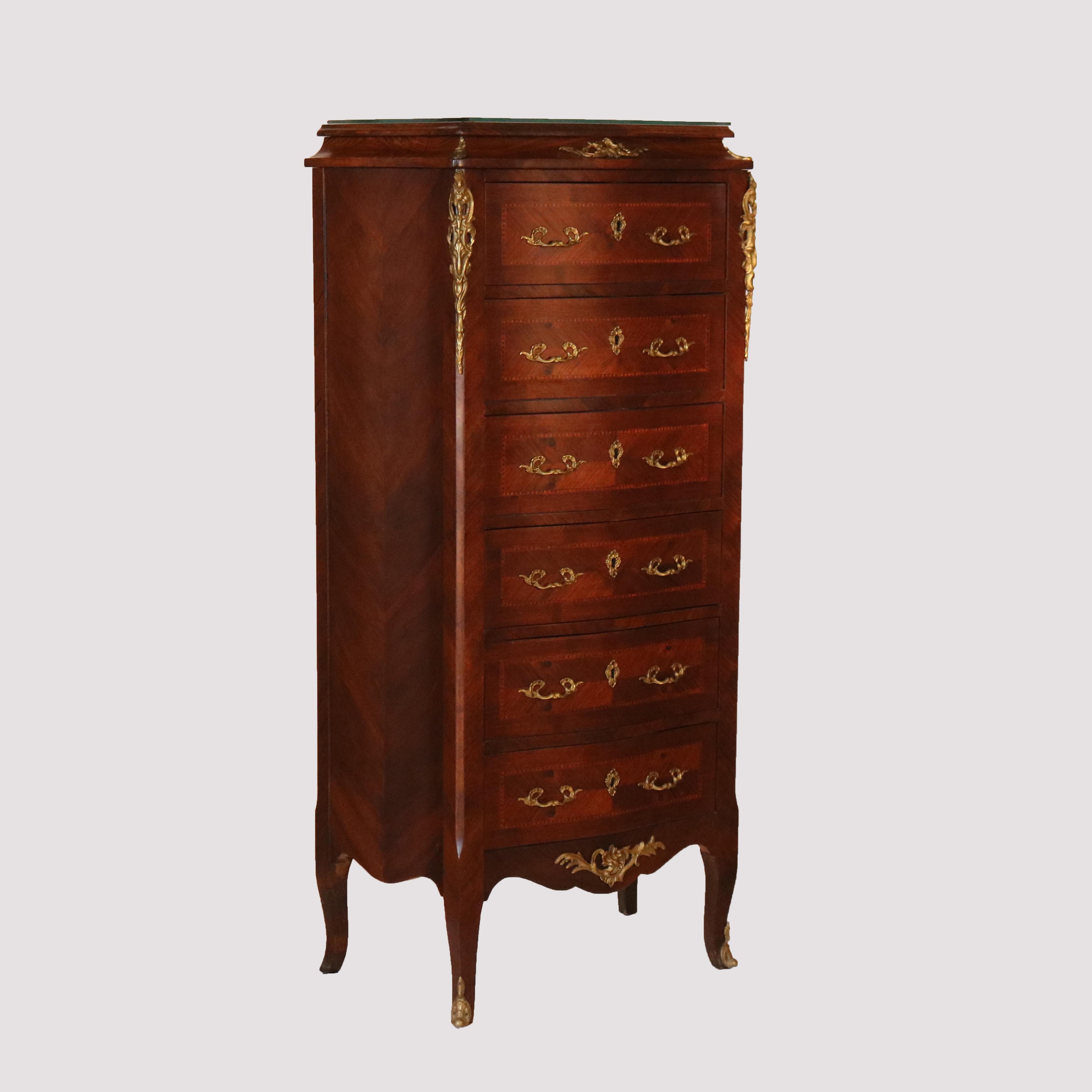 French Louis XIV Style Kingwood & Satinwood Inlaid Lingerie Chest, 20th Century 12