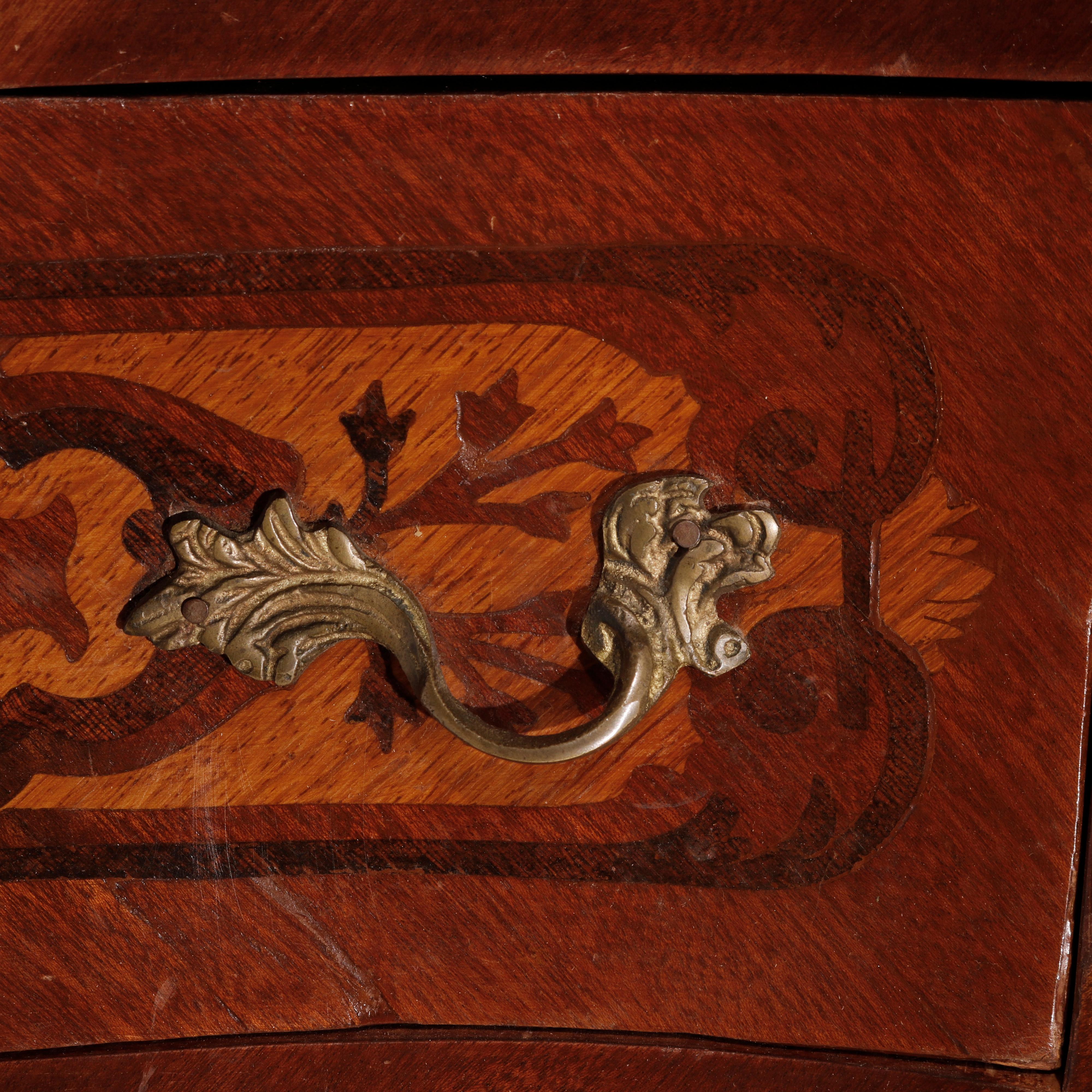 Französisches Veilchenholz im Louis XIV.-Stil, Intarsien aus Seidenholz, Marmor und Goldbronze, 20. Jahrhundert im Angebot 10