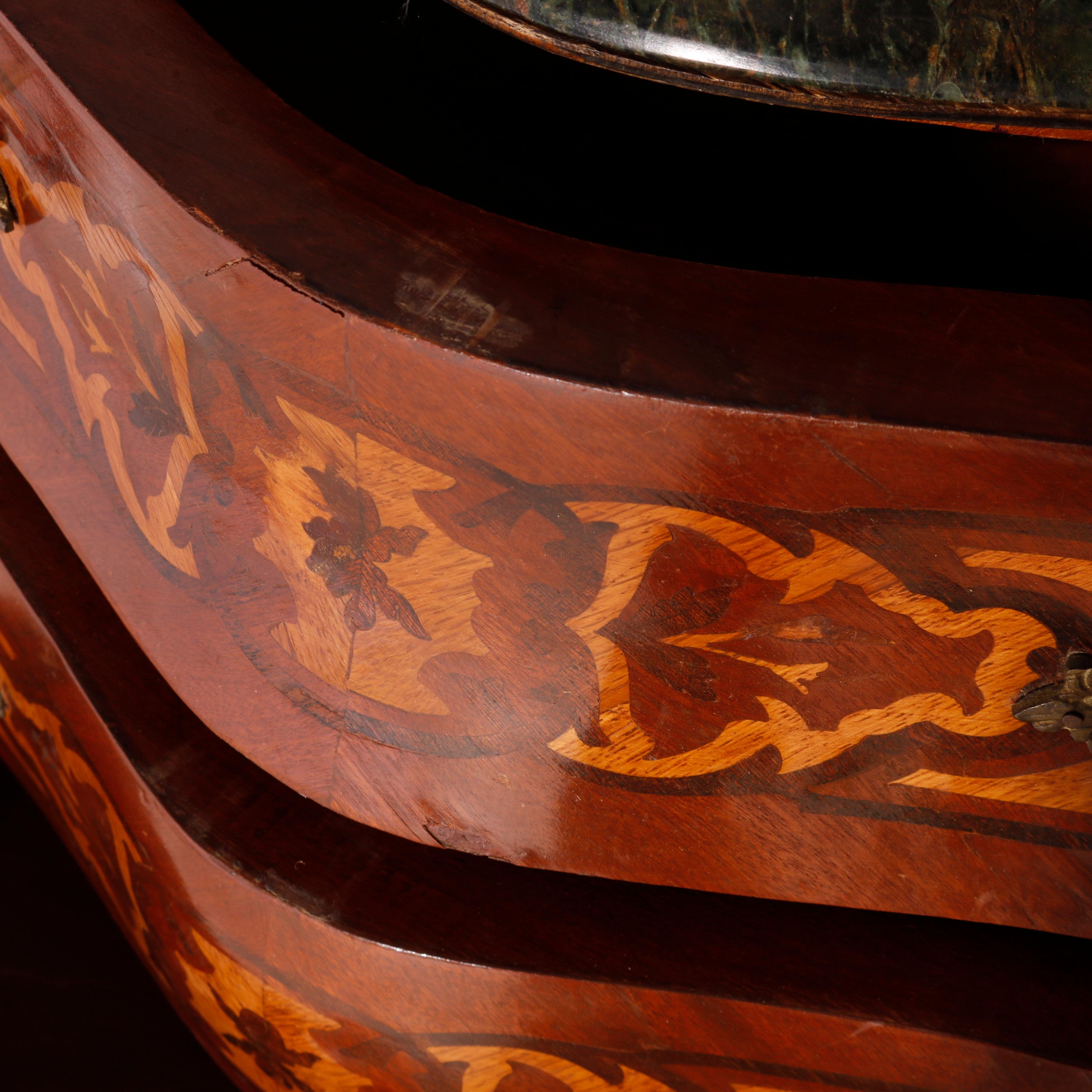 Französisches Veilchenholz im Louis XIV.-Stil, Intarsien aus Seidenholz, Marmor und Goldbronze, 20. Jahrhundert im Angebot 11