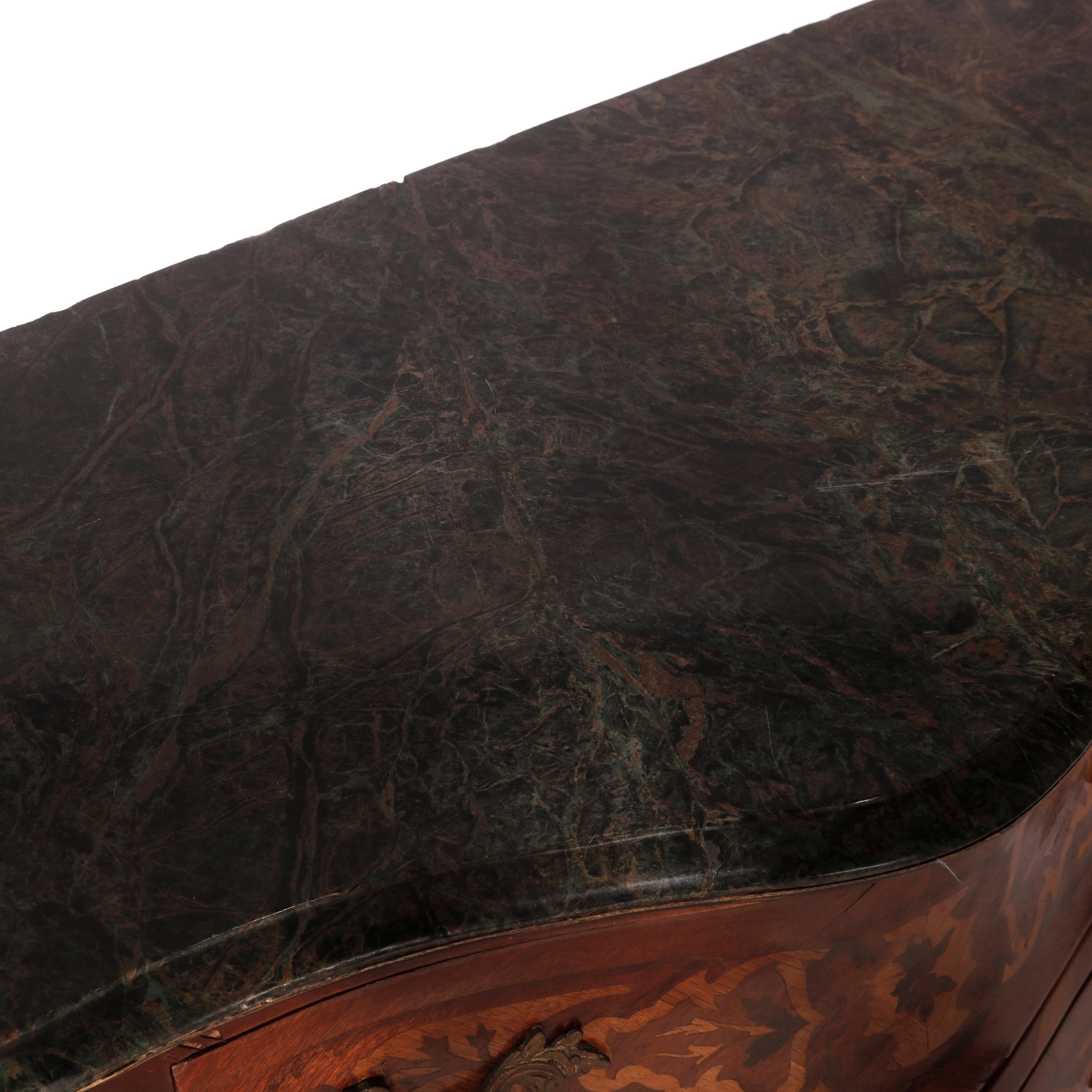 Französisches Veilchenholz im Louis XIV.-Stil, Intarsien aus Seidenholz, Marmor und Goldbronze, 20. Jahrhundert im Angebot 4