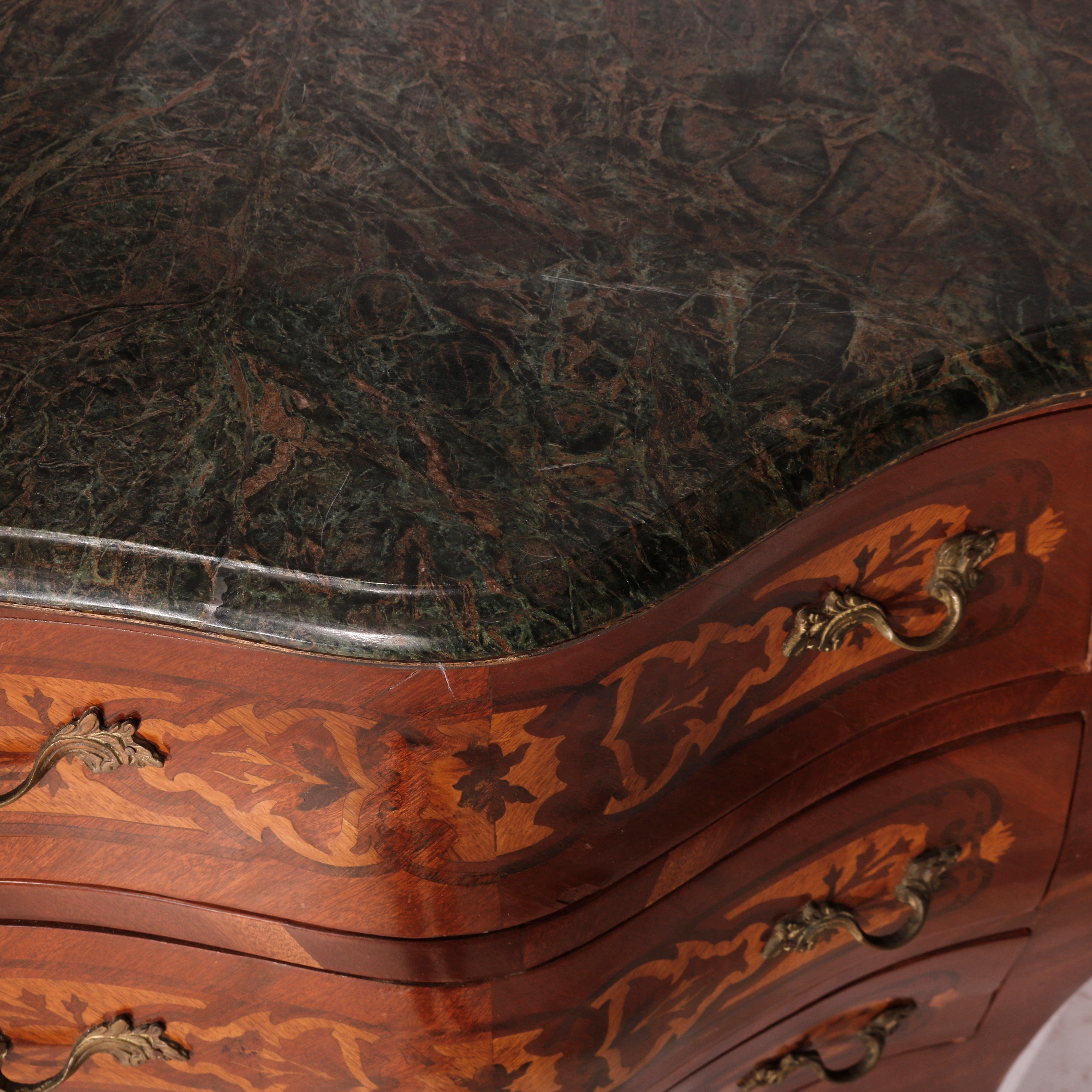 Französisches Veilchenholz im Louis XIV.-Stil, Intarsien aus Seidenholz, Marmor und Goldbronze, 20. Jahrhundert im Angebot 5