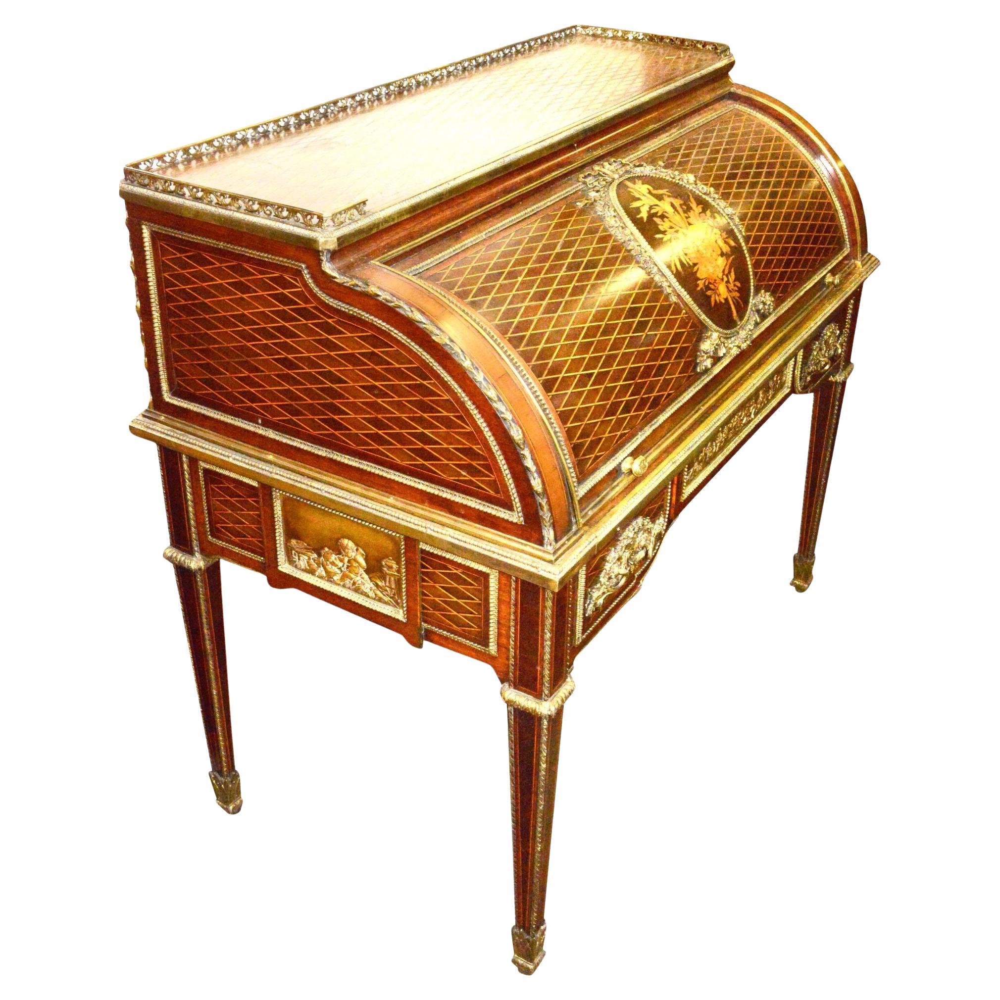 Scrittoio francese intarsiato in stile Luigi XIV alla maniera di A Link