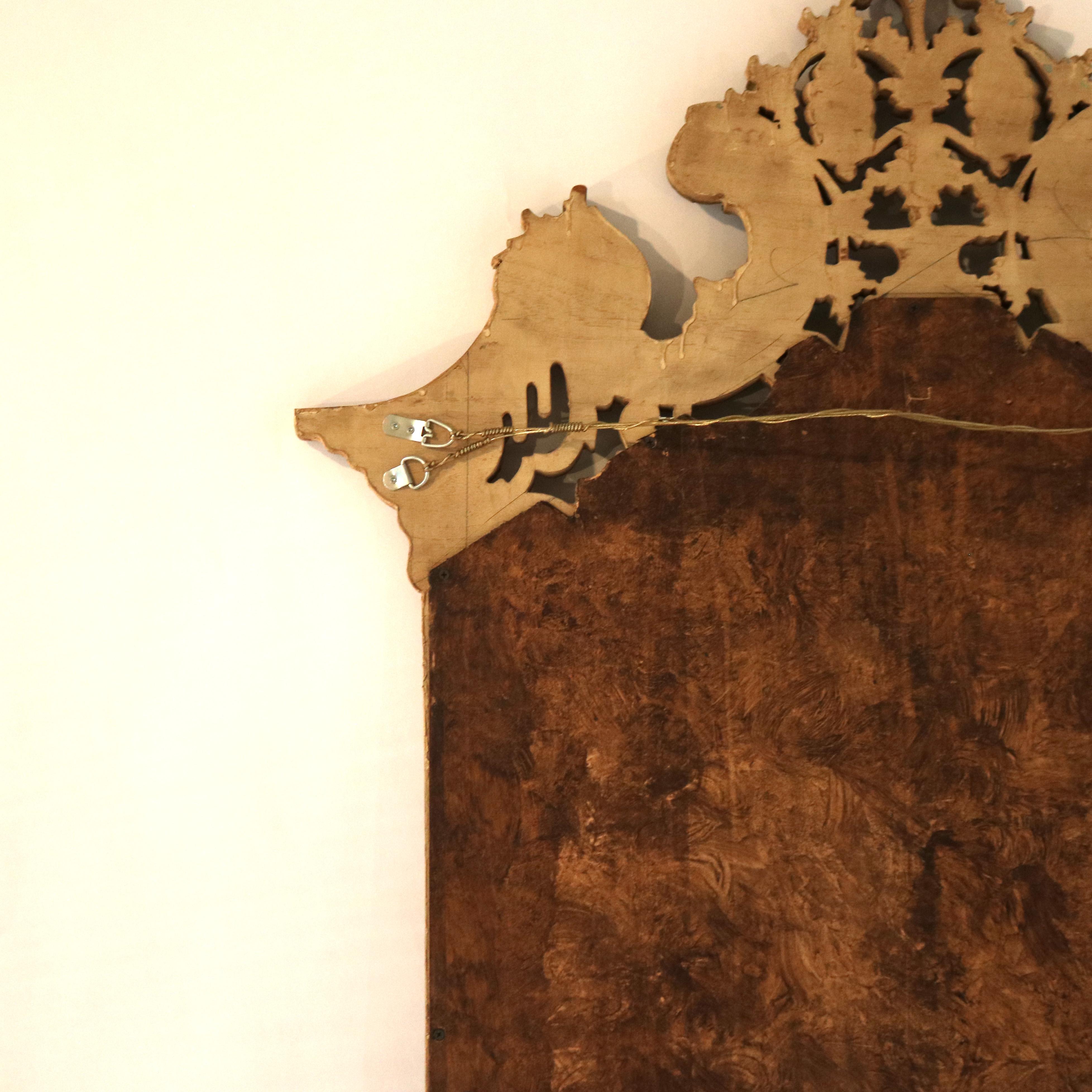 Set di console francese in stile Luigi XIV in legno dorato e policromato con volute ornamentali in vendita 12