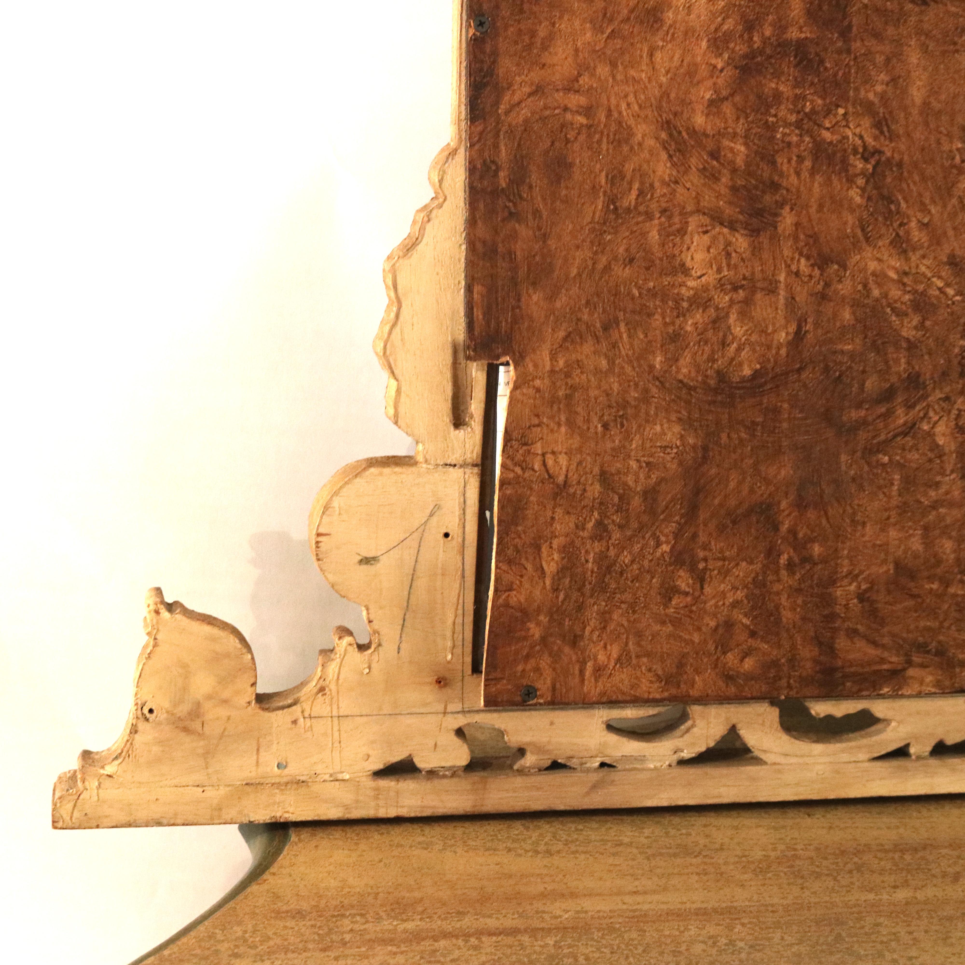 Set di console francese in stile Luigi XIV in legno dorato e policromato con volute ornamentali in vendita 14