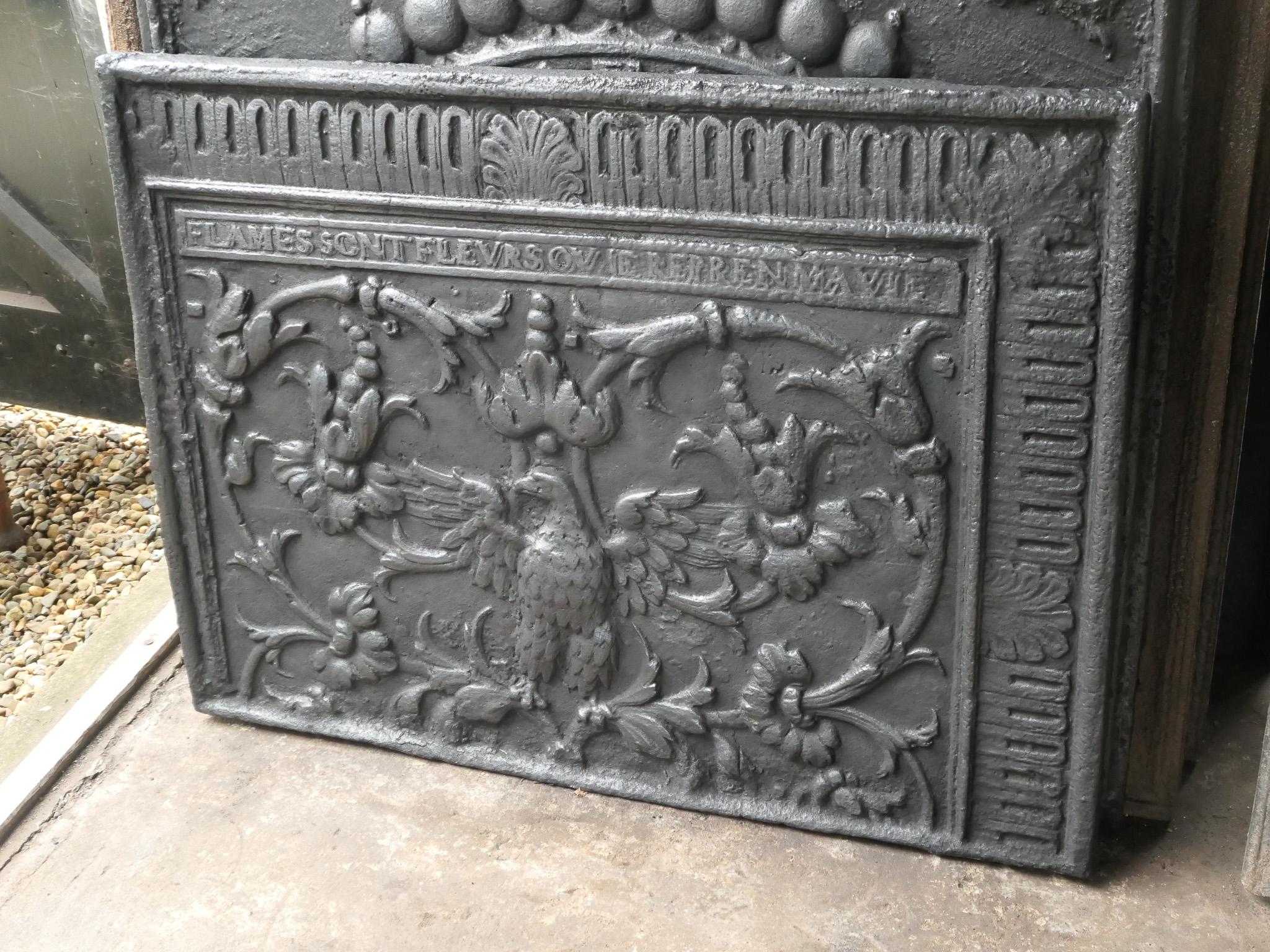 French Louis XIV Style 'Phoenix' Fireback, 19th-20th Century For Sale 2