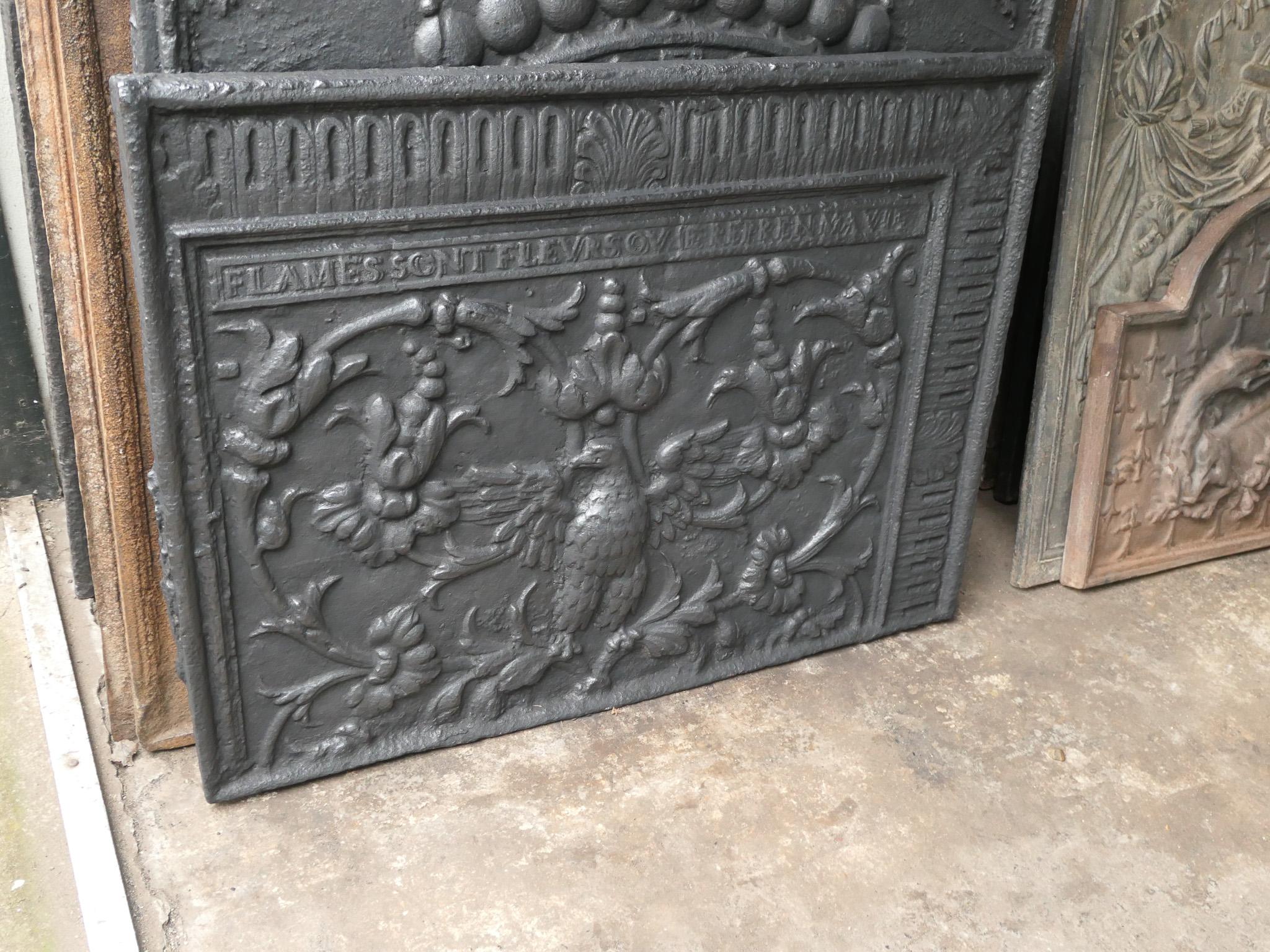 French Louis XIV Style 'Phoenix' Fireback, 19th-20th Century For Sale 3