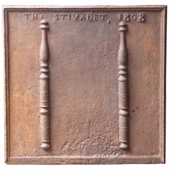 French Louis XIV Style 'Pillars of Hercules' Fireback / Backsplash, Dated 1808