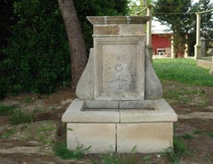 French Louis XIV Style Provence Fountain in Pure Limestone, Antique Patina