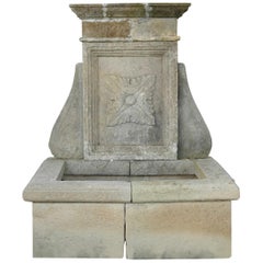 French Louis XIV Style Provence Fountain in Pure Limestone, Antique Patina